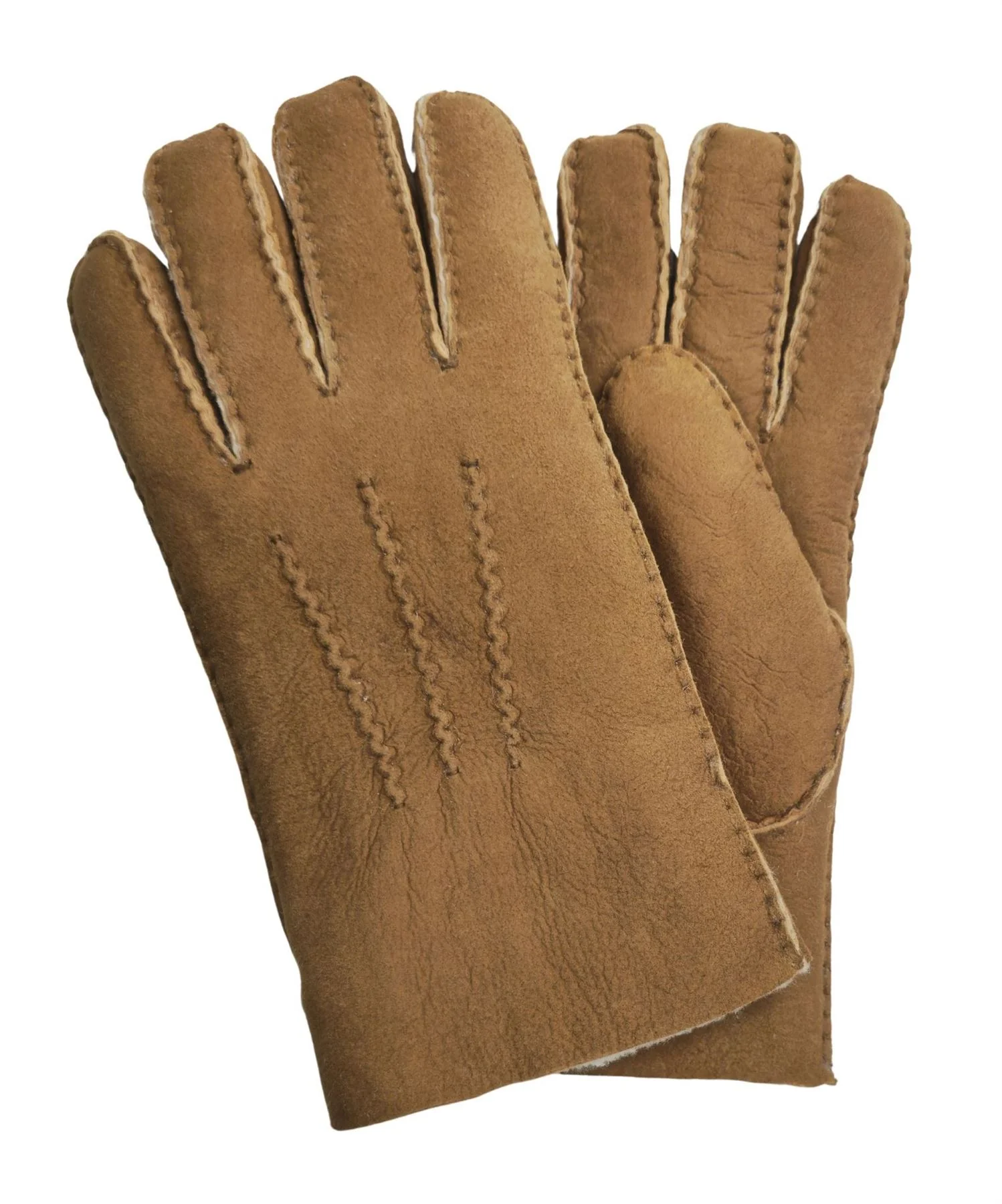 Mens Luxury Sheepskin Suede Leather Gloves - Image 4