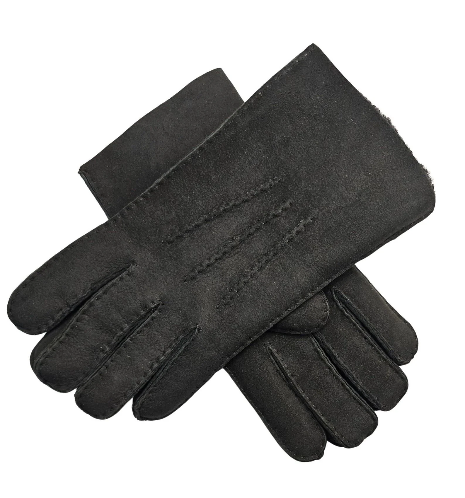Mens Luxury Sheepskin Suede Leather Gloves - Image 9
