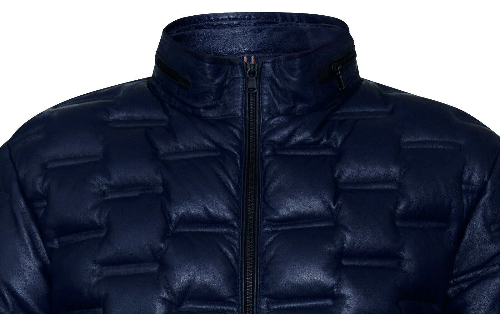 Mens Quilted Puffer Leather Bomber Jacket - Torpoint - Image 12