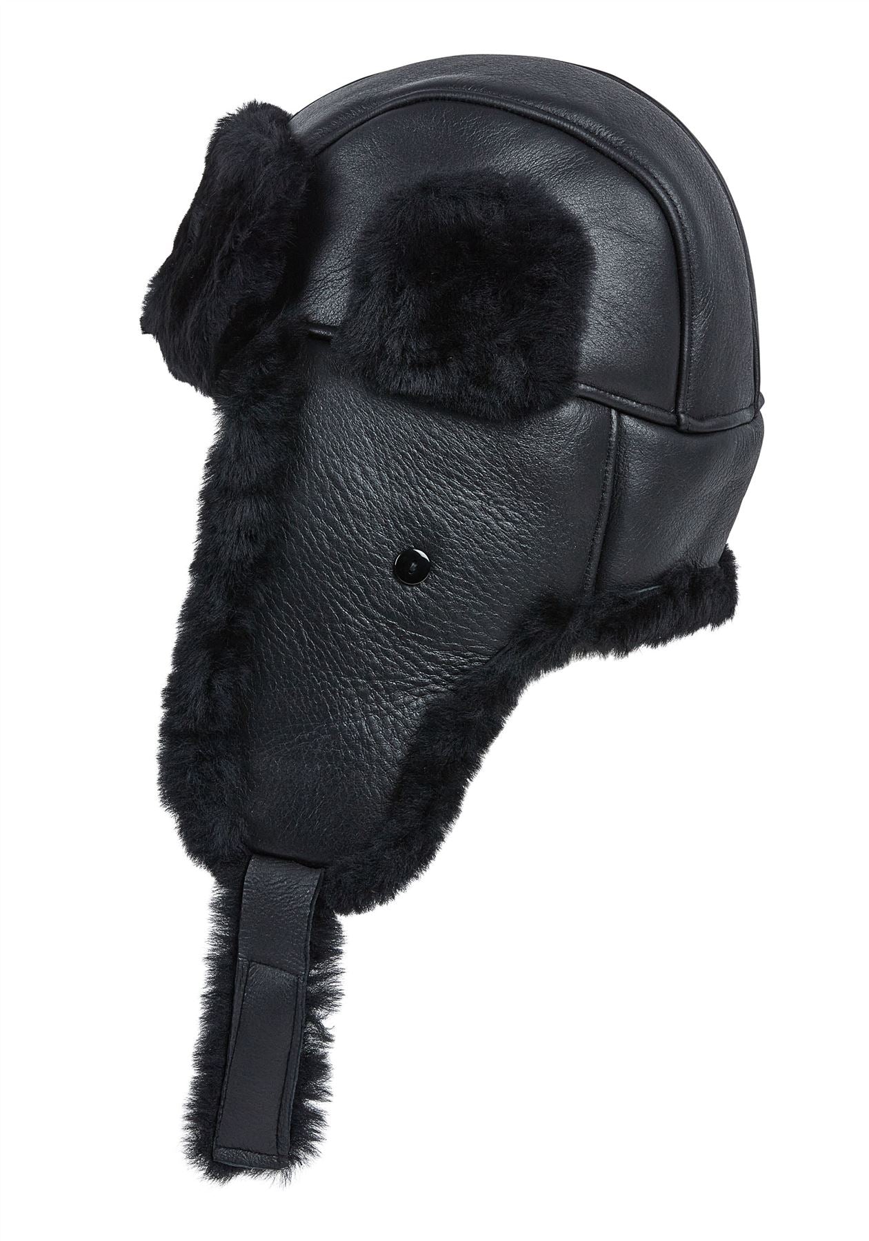 Mens RAF Aviator Sheepskin B-55 Trapper Hat Winter Warm Leather Navigator Hat - Image 8