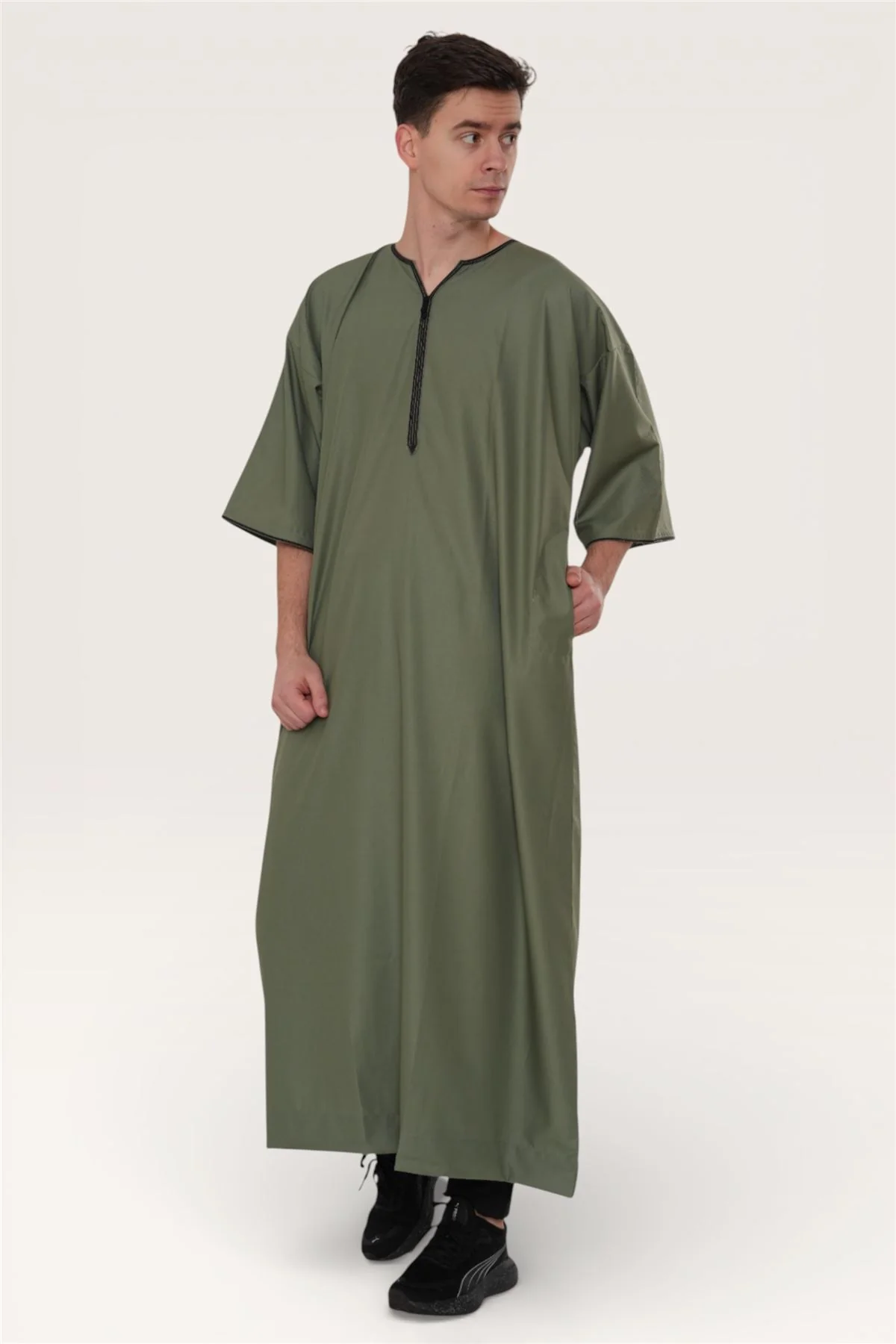 Men's Ramadan Moroccan Gandoura Thobe Robe Djellaba Eid Jubba- TT-006 - Image 18