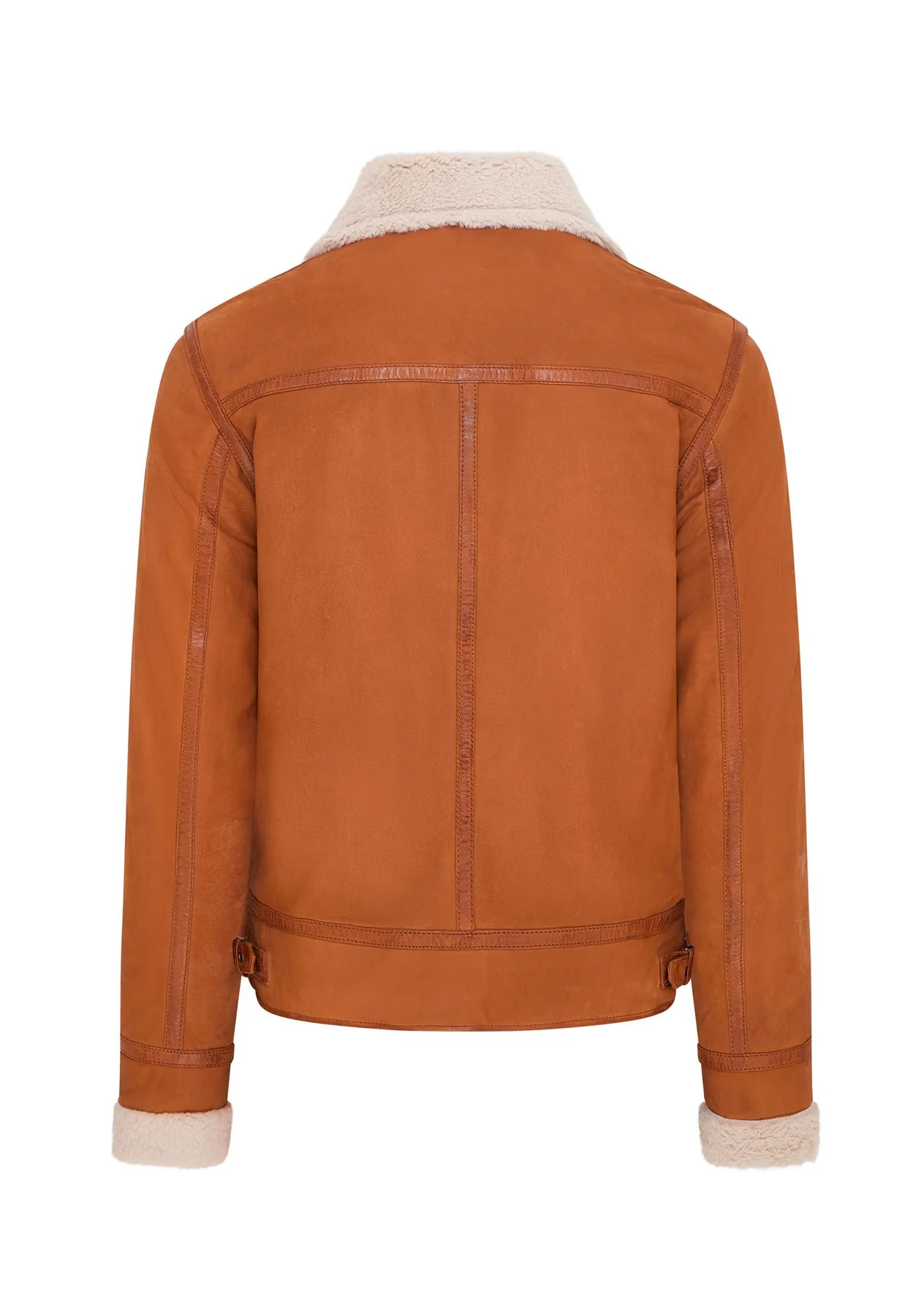 Mens Real Sheep Suede Bomber Aviator Jacket - Sandnes - Image 4