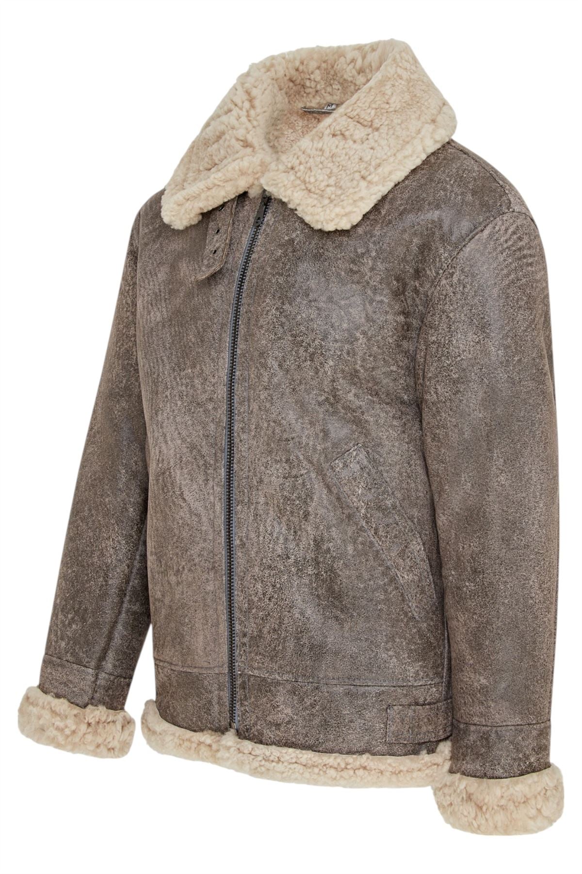 Mens Sheepskin Leather B3 Flying Aviator Aviator Jacket-Hessle - Image 11