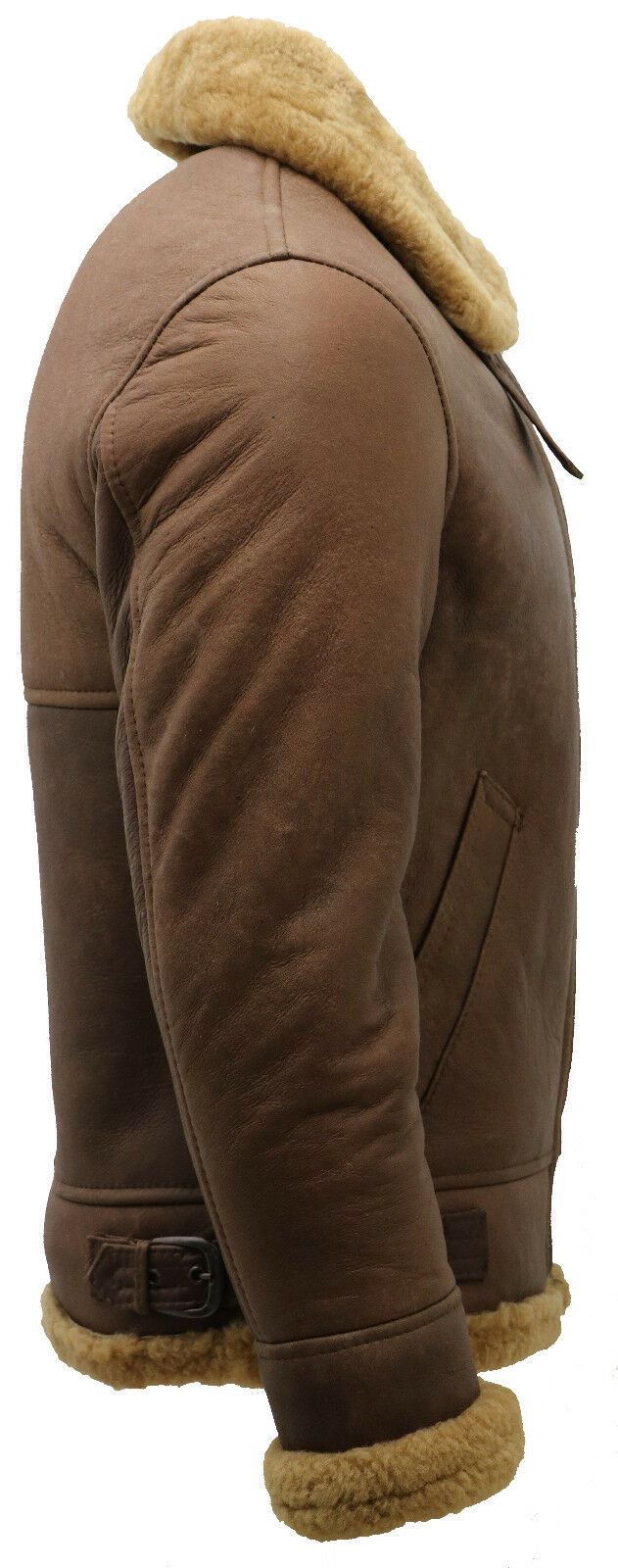Mens Sheepskin Leather B3 Flying Aviator Aviator Jacket-Hessle - Image 3