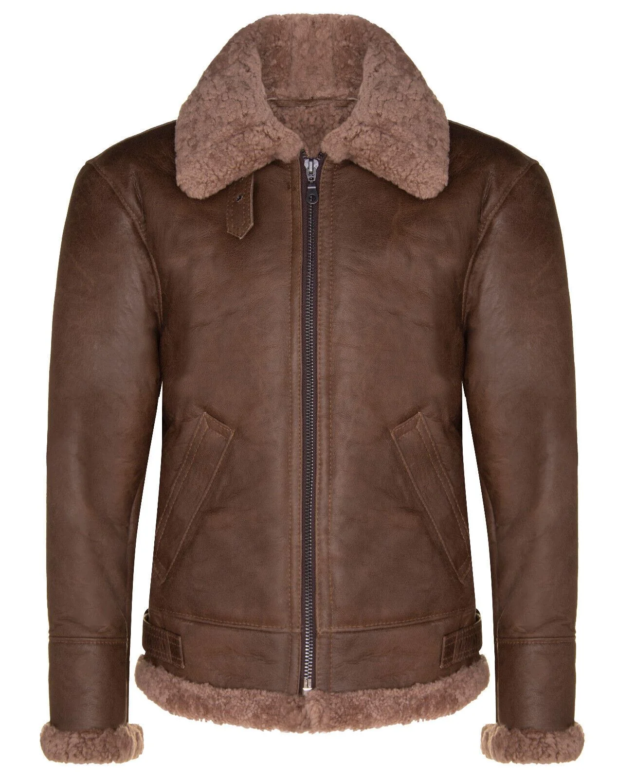 Mens Sheepskin Leather B3 Flying Aviator Aviator Jacket-Hessle - Image 6