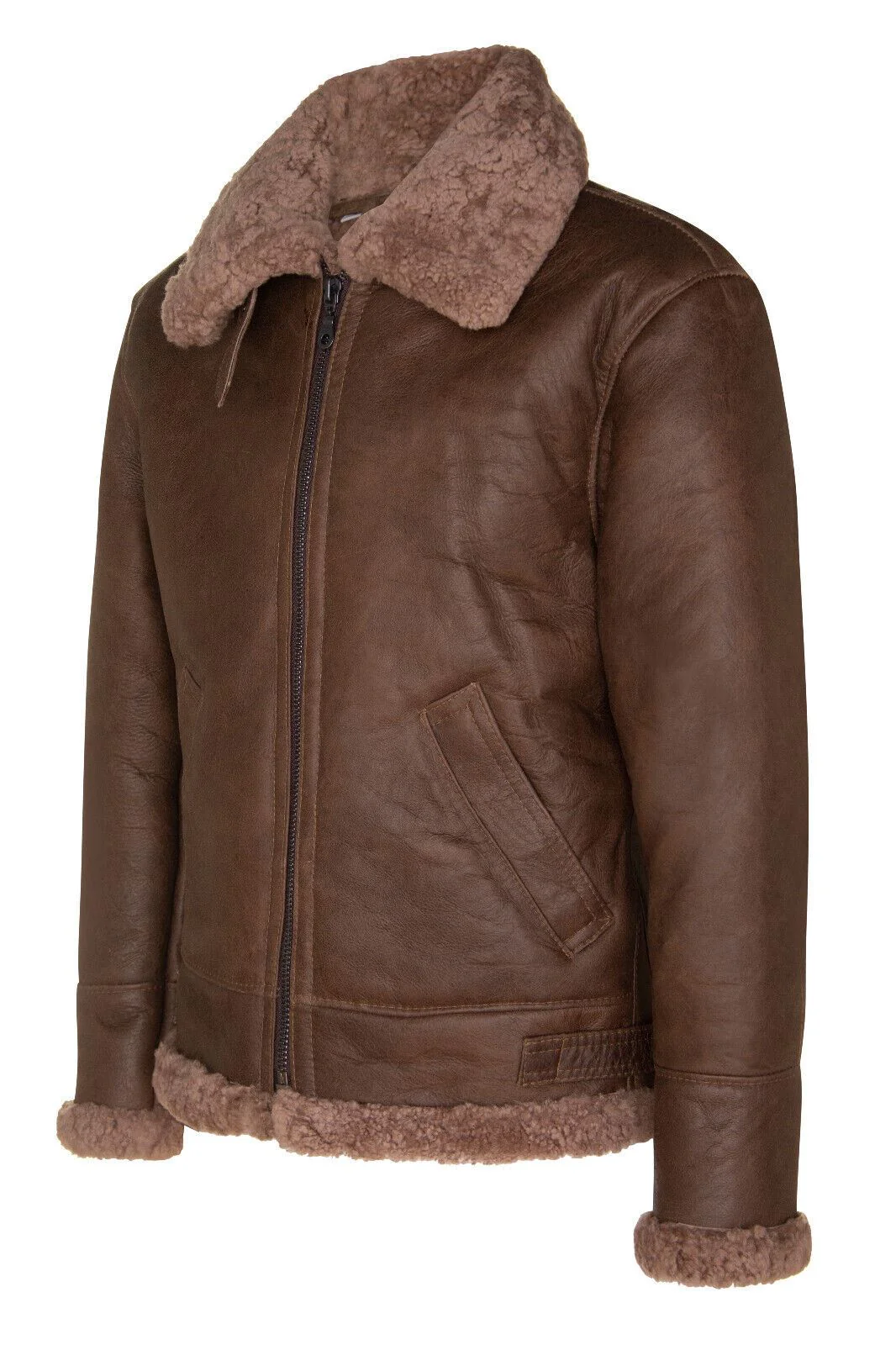 Mens Sheepskin Leather B3 Flying Aviator Aviator Jacket-Hessle - Image 7