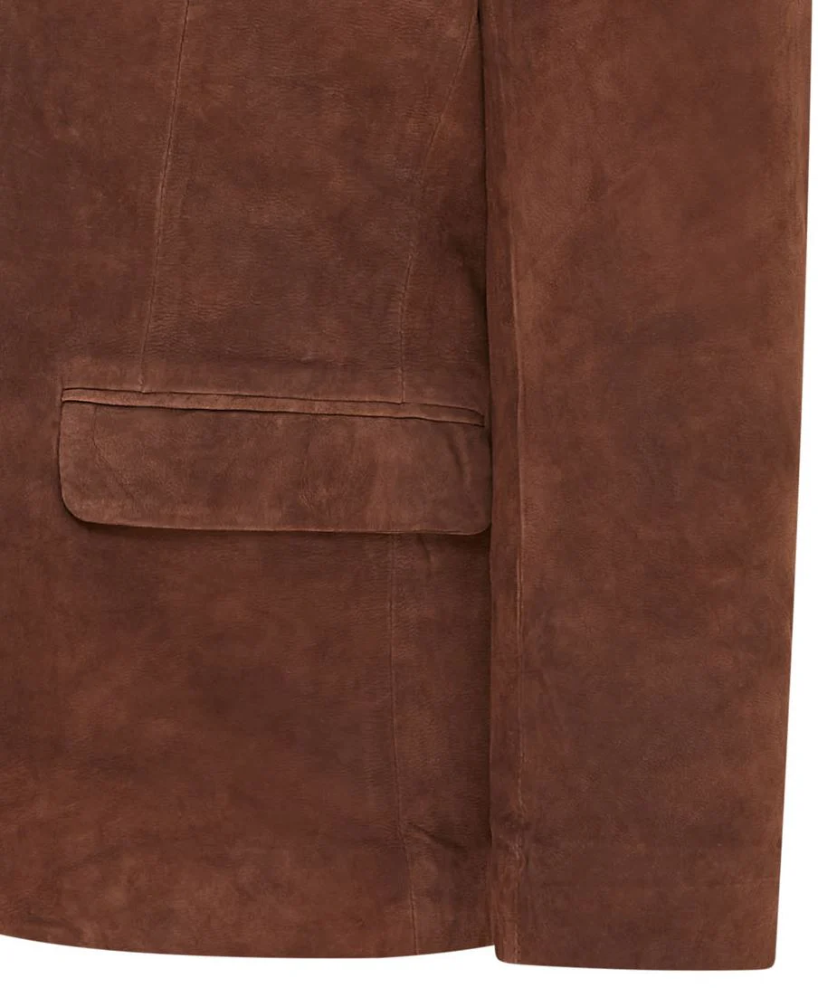 Mens Slim Goat Suede Italian Blazer Jacket-Somero - Image 12