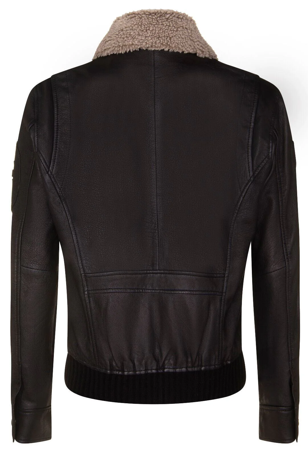 Mens Smart Leather Bomber Jacket-Crawley - Image 3