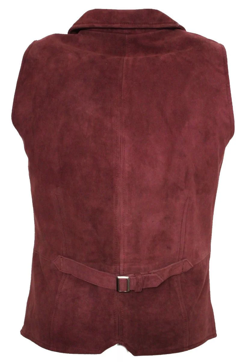 Mens Smooth Suede Leather Waistcoat-Gillingham - Image 9