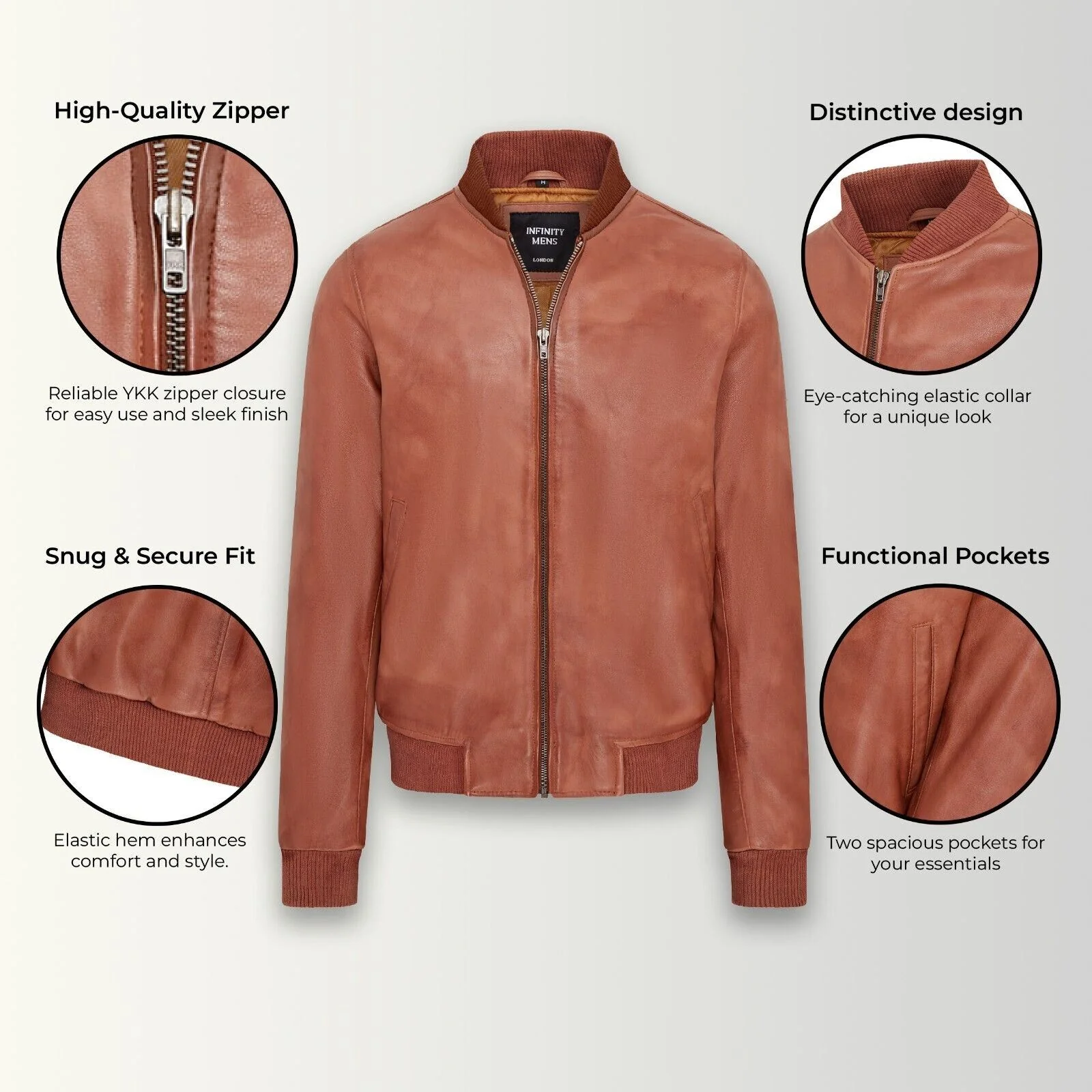 Mens Soft Leather MA-1 Varsity Bomber Jacket - Uppingham - Image 15