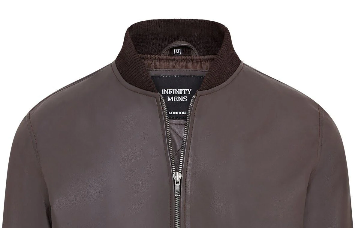 Mens Soft Leather MA-1 Varsity Bomber Jacket - Uppingham - Image 5