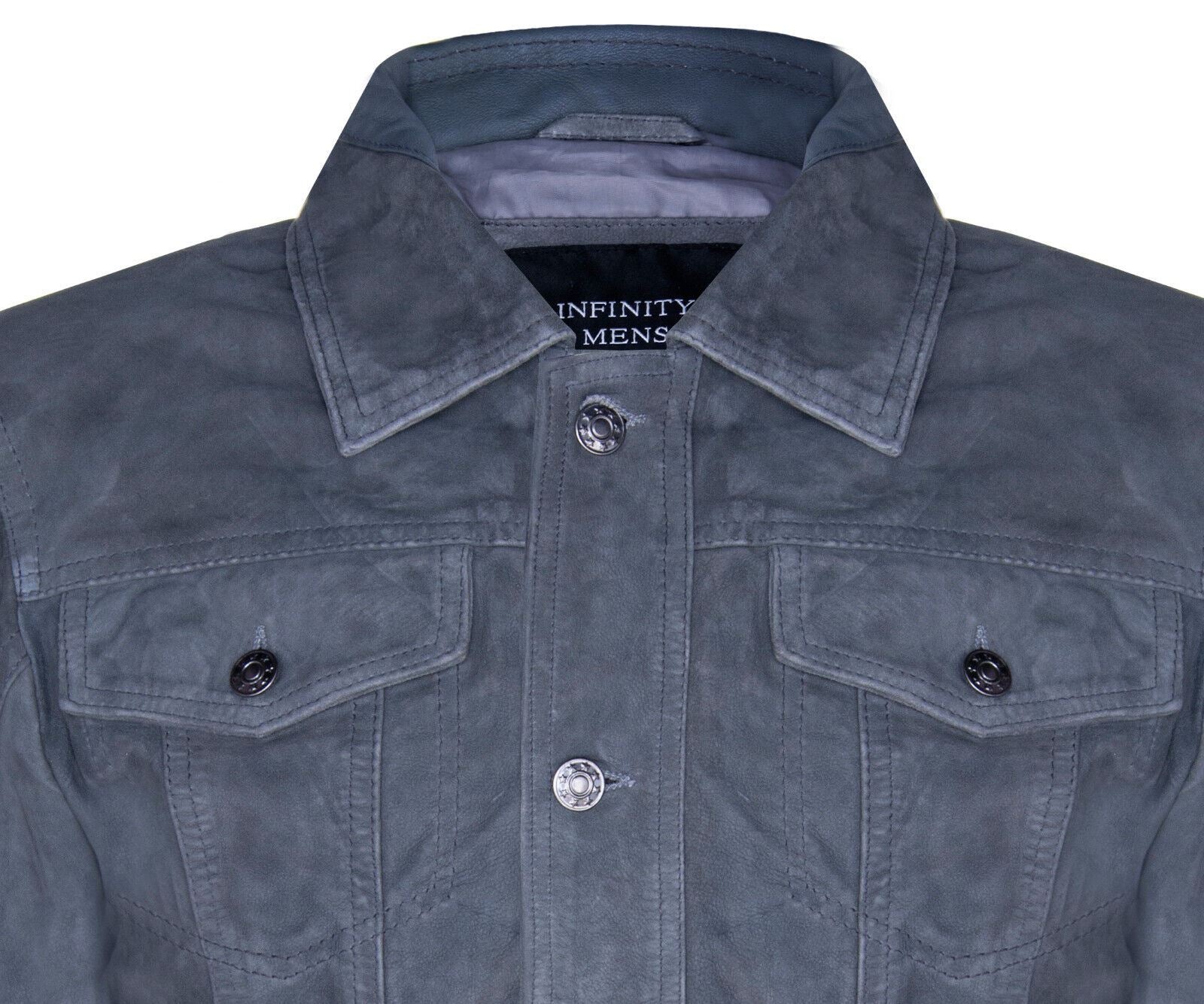 Mens Suede Leather Denim Jeans Jacket-Dover - Image 12