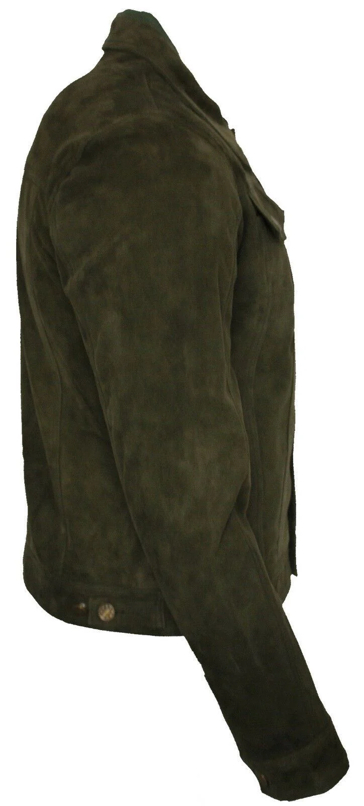 Mens Suede Leather Trucker Jacket-Dartmouth - Image 3