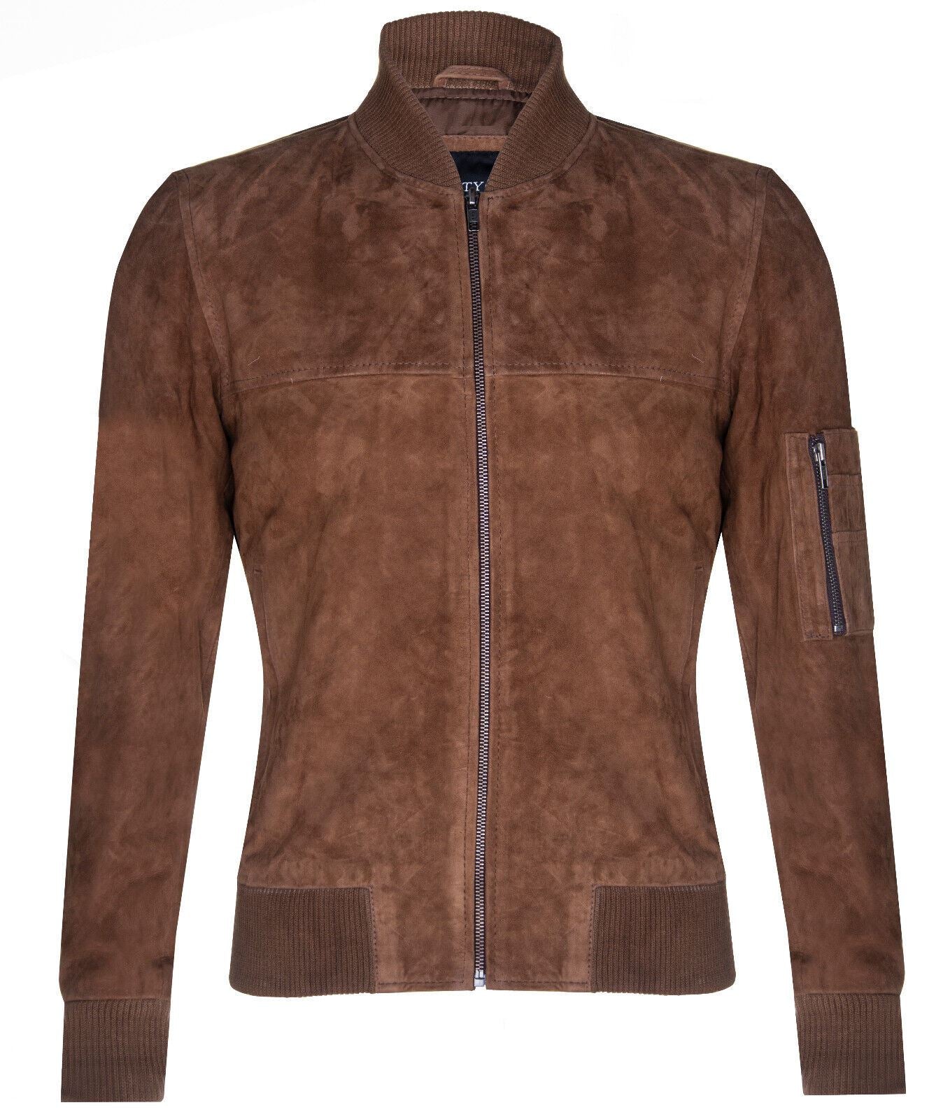 Mens Suede MA-1 Bomber Jacket-Cosham - Image 13