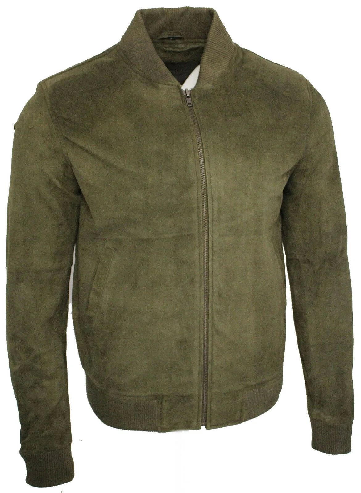 Mens Suede Varsity Leather Bomber Jacket-Castleford - Image 26