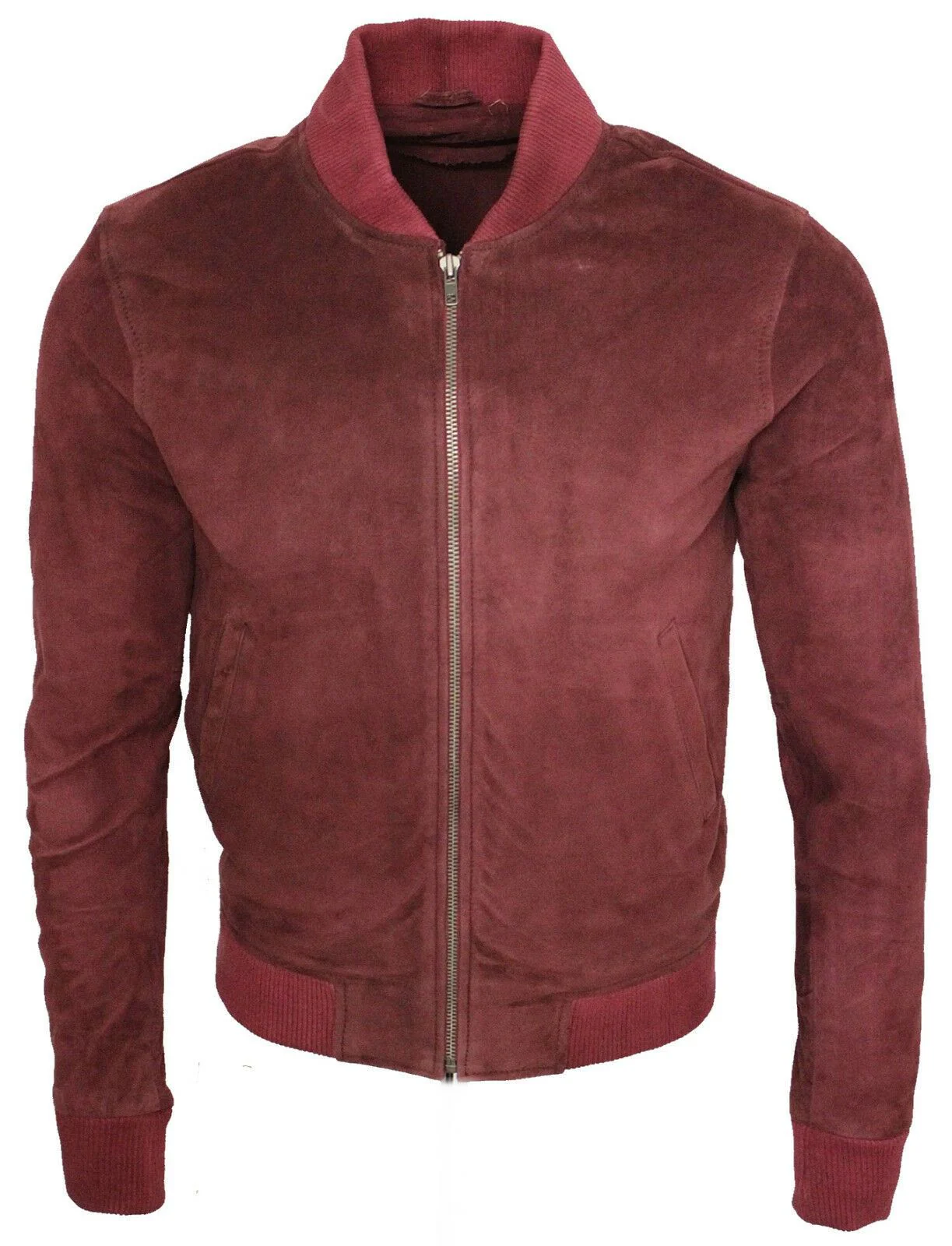 Mens Suede Varsity Leather Bomber Jacket-Castleford - Image 6