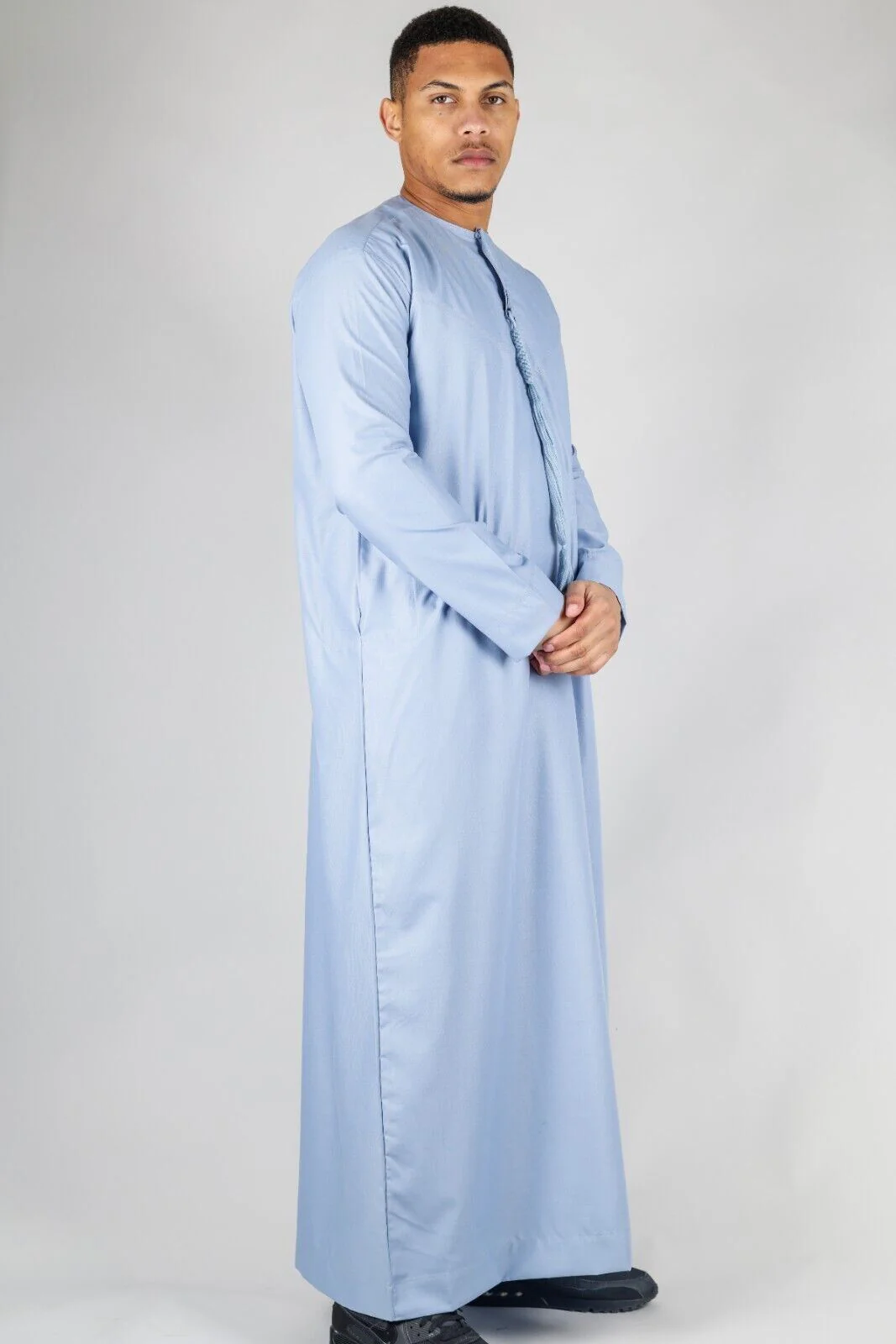 Men's Thobe Emirati Islamic Jubba Robe Eid Tassel Regular Fit - Image 22