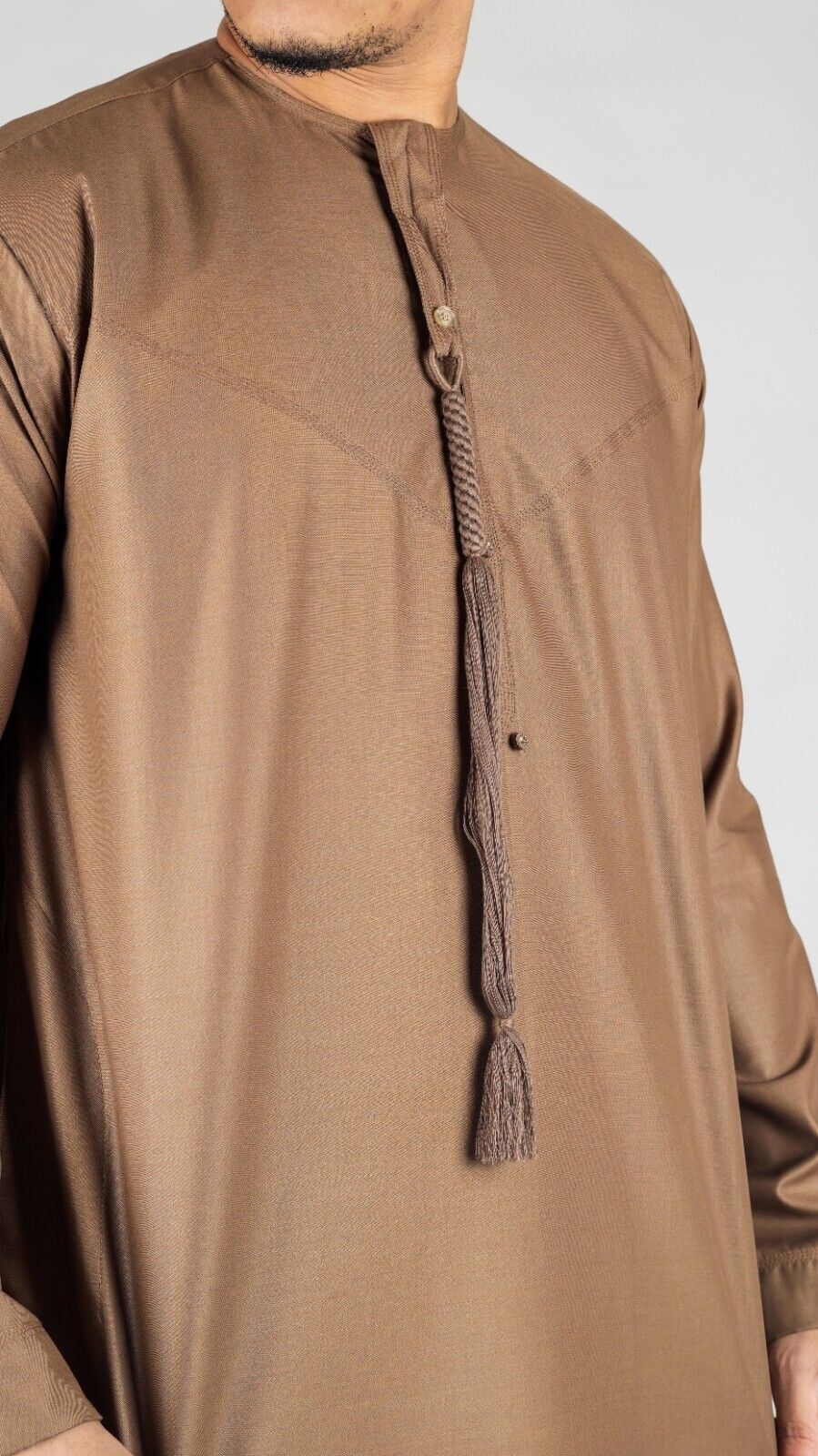 Men's Thobe Emirati Islamic Jubba Robe Eid Tassel Regular Fit - Image 26
