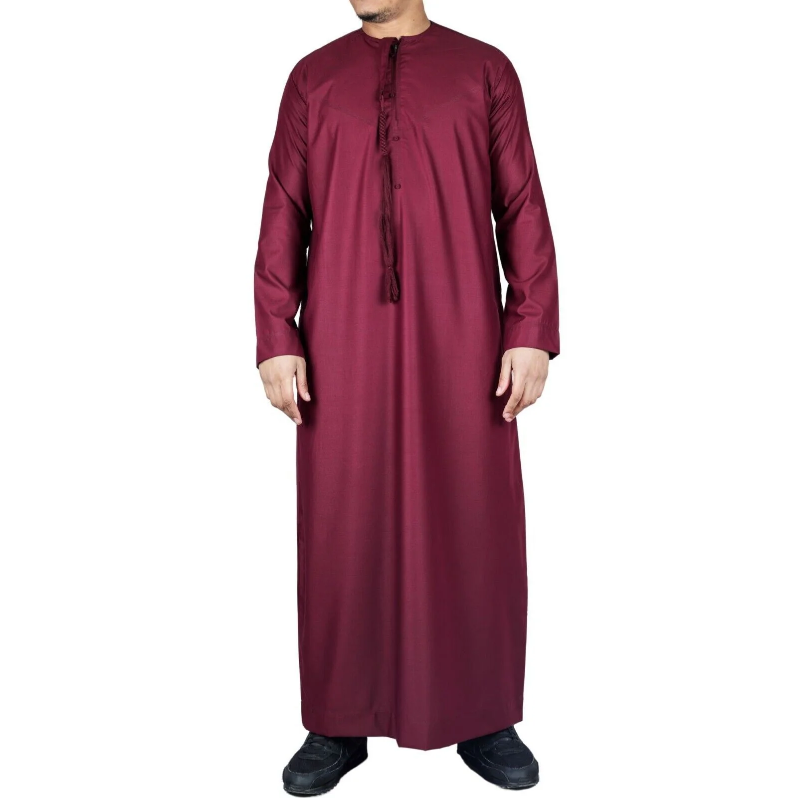 Men's Thobe Emirati Islamic Jubba Robe Eid Tassel Regular Fit - Image 31