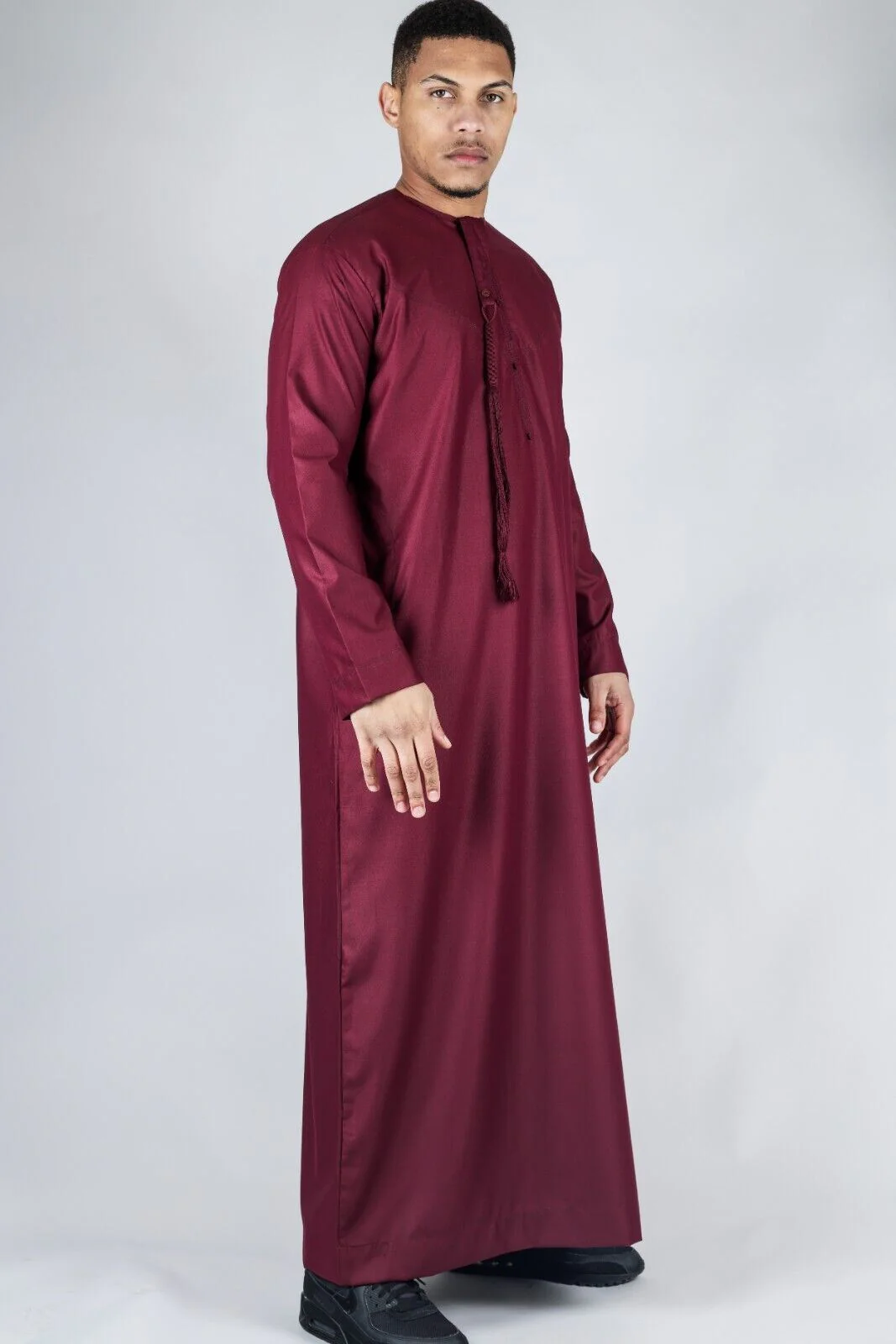 Men's Thobe Emirati Islamic Jubba Robe Eid Tassel Regular Fit - Image 35