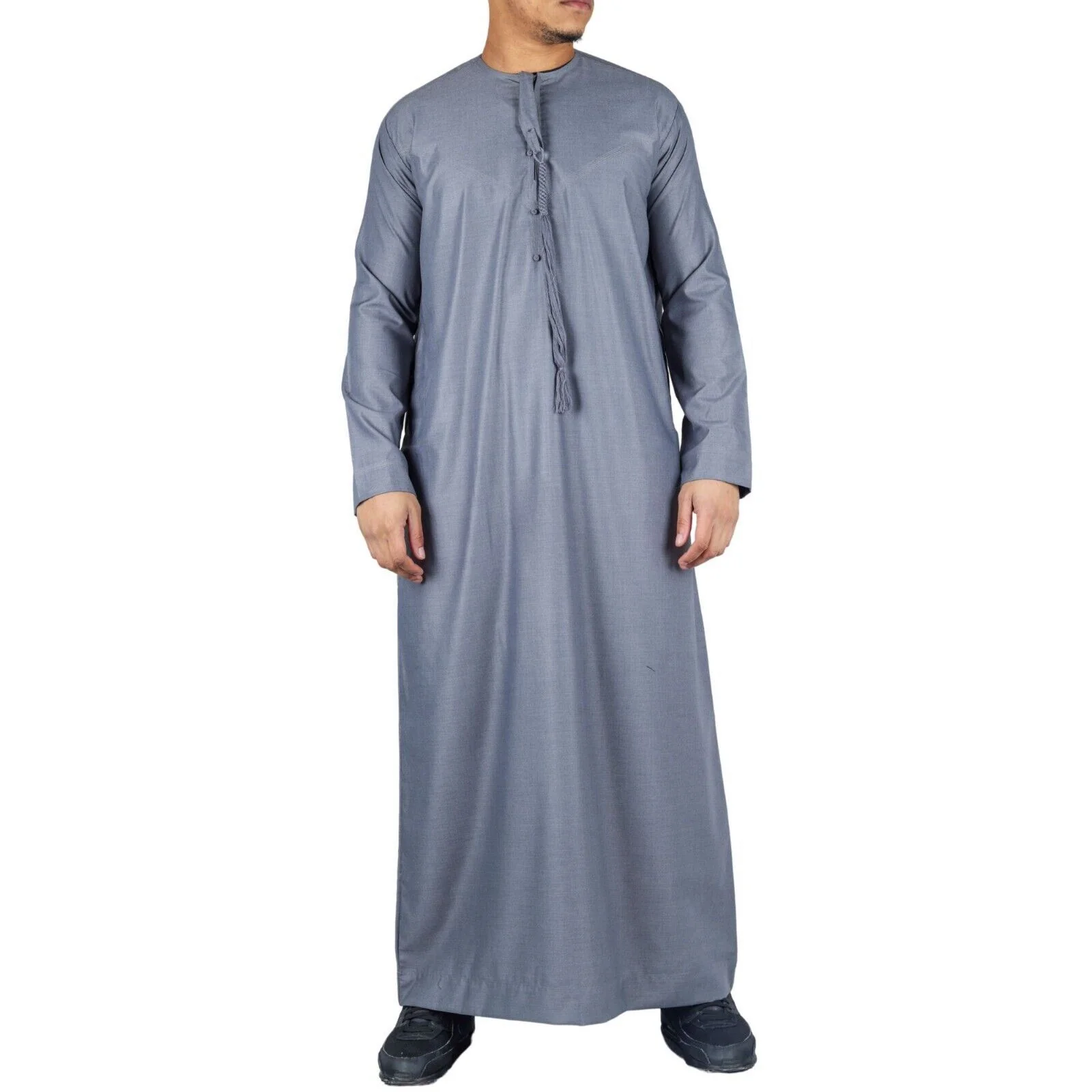 Men's Thobe Emirati Islamic Jubba Robe Eid Tassel Regular Fit - Image 57