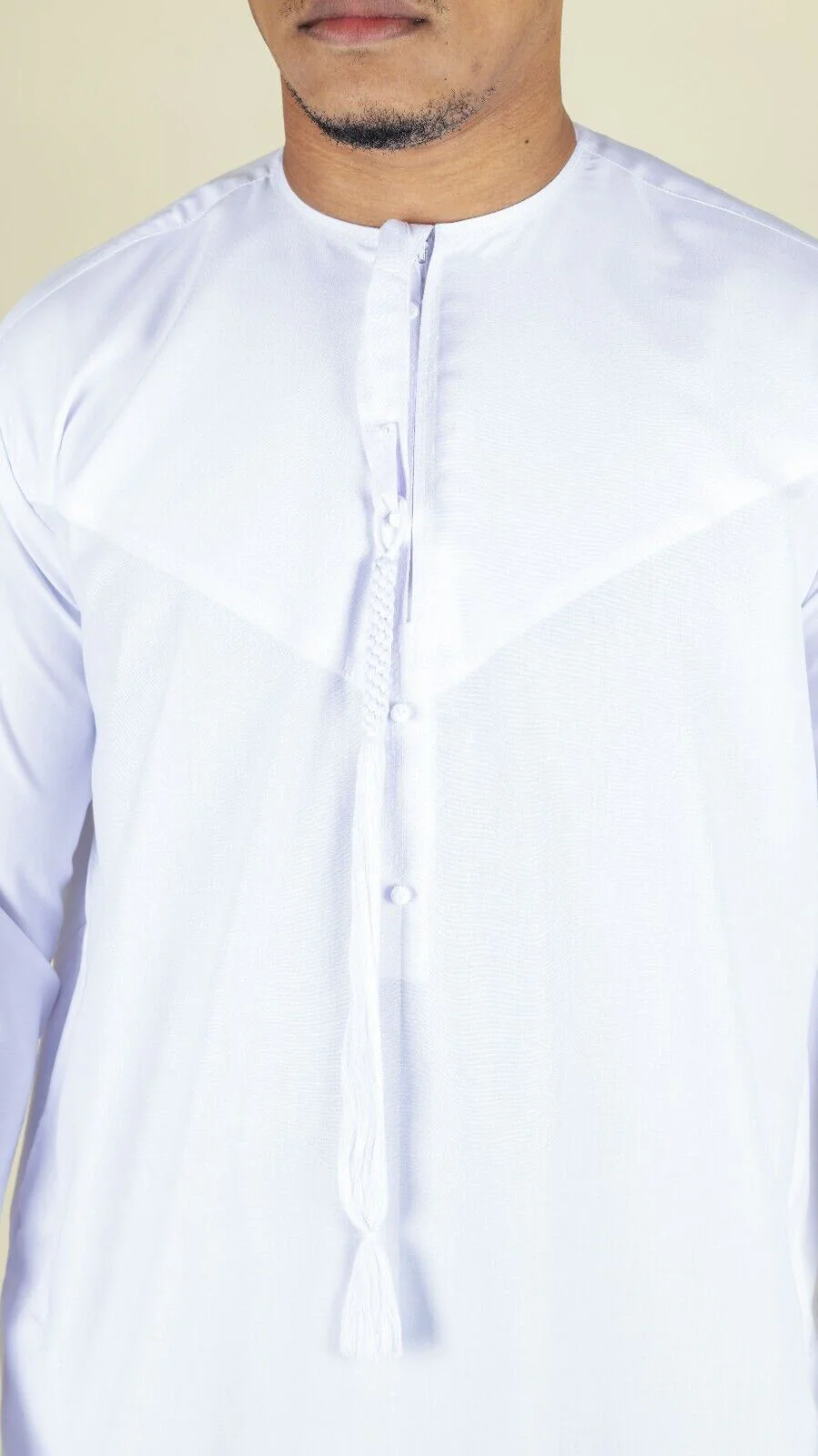 Men's Thobe Emirati Islamic Jubba Robe Eid Tassel Slim Fit - Image 20