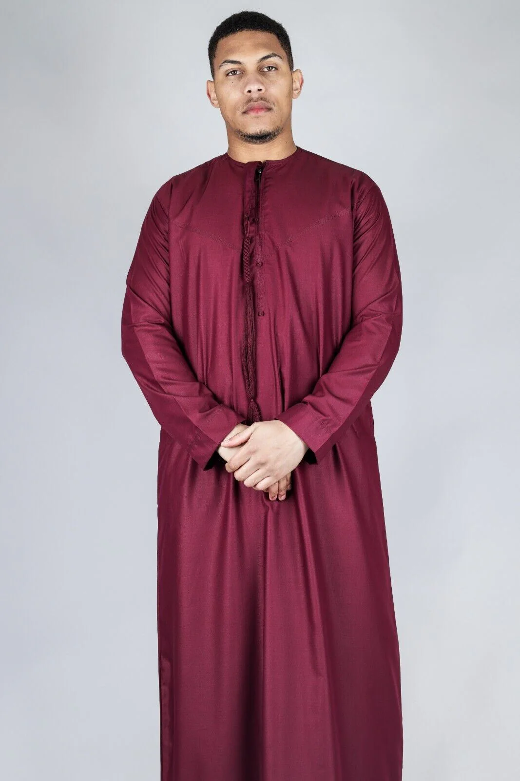 Men's Thobe Emirati Islamic Jubba Robe Eid Tassel Slim Fit - Image 38
