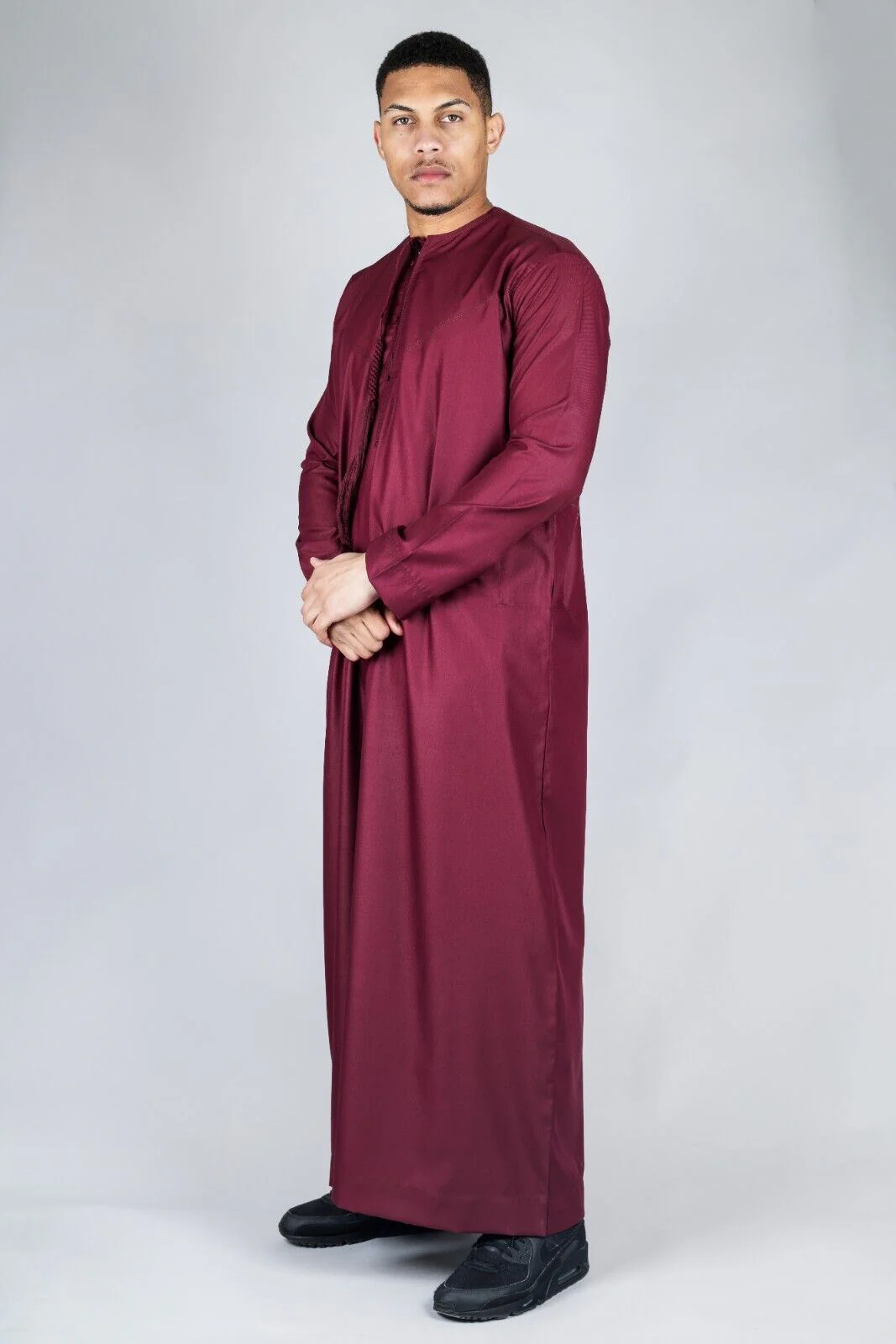 Men's Thobe Emirati Islamic Jubba Robe Eid Tassel Slim Fit - Image 39