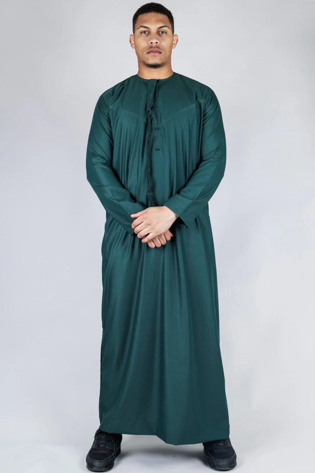 Men's Thobe Emirati Islamic Jubba Robe Eid Tassel Slim Fit - Image 5