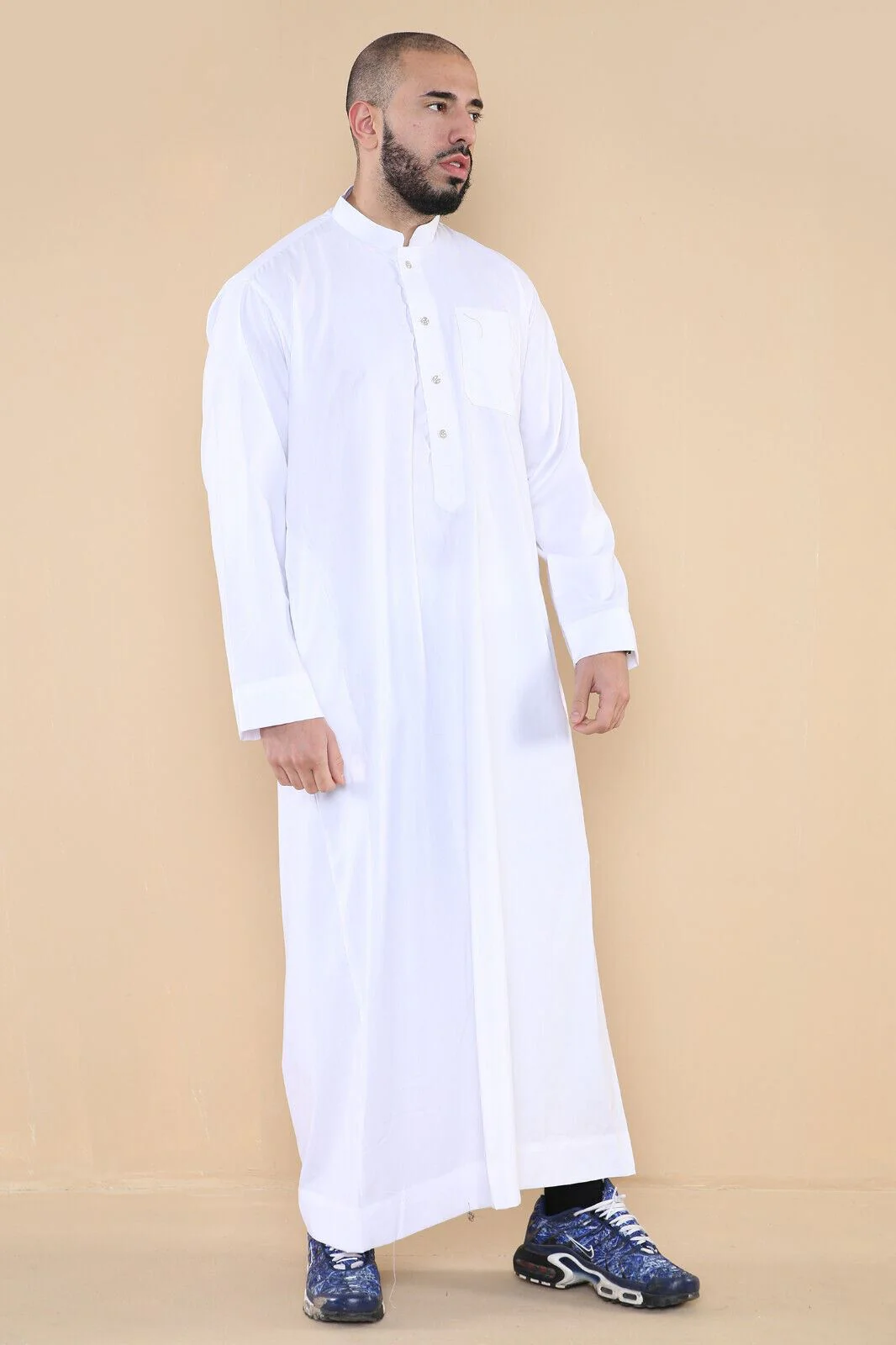 Mens Thobe Jubba Saudi Islamic Arabic Eid Cotton Kaftan Jubbah Umrah Robe - Image 18