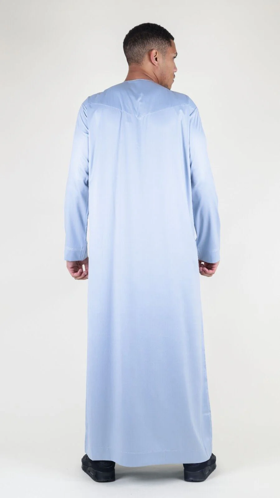 Men's Thobe Robe Satin Emirati Islamic Jubba Eid Slim Fit - Image 11
