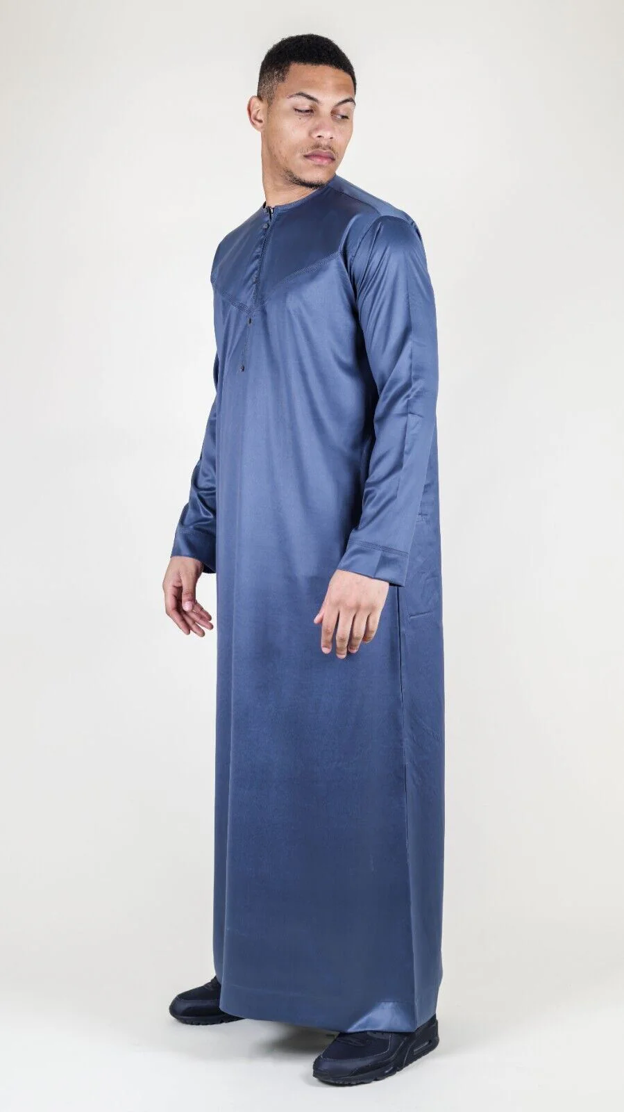 Men's Thobe Robe Satin Emirati Islamic Jubba Eid Slim Fit - Image 20