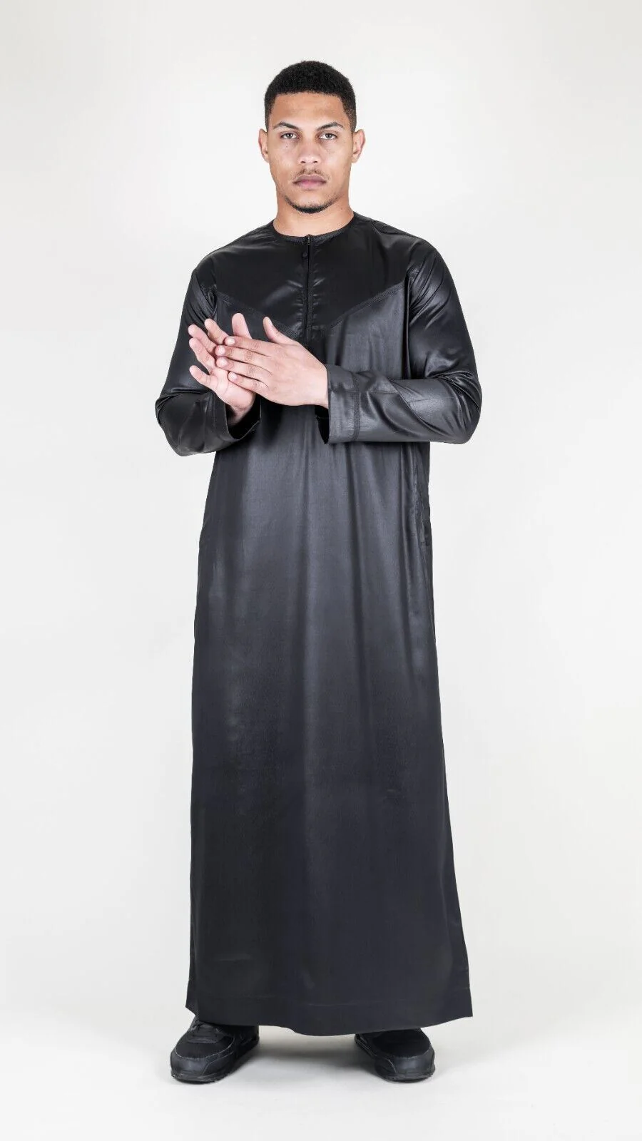 Men's Thobe Robe Satin Emirati Islamic Jubba Eid Slim Fit - Image 24