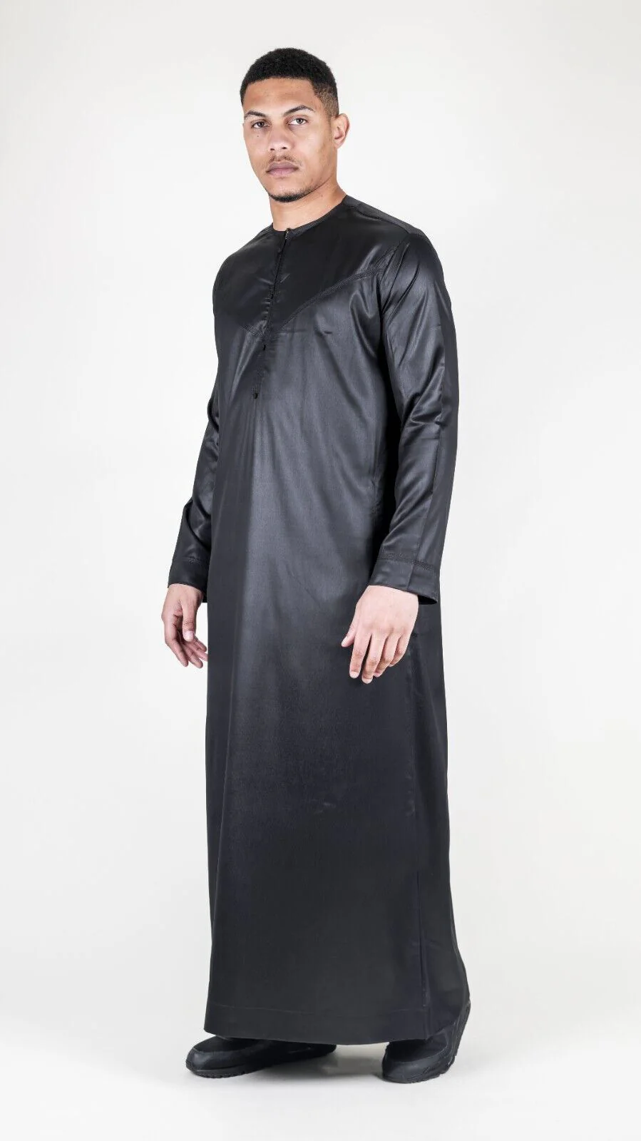 Men's Thobe Robe Satin Emirati Islamic Jubba Eid Slim Fit - Image 25