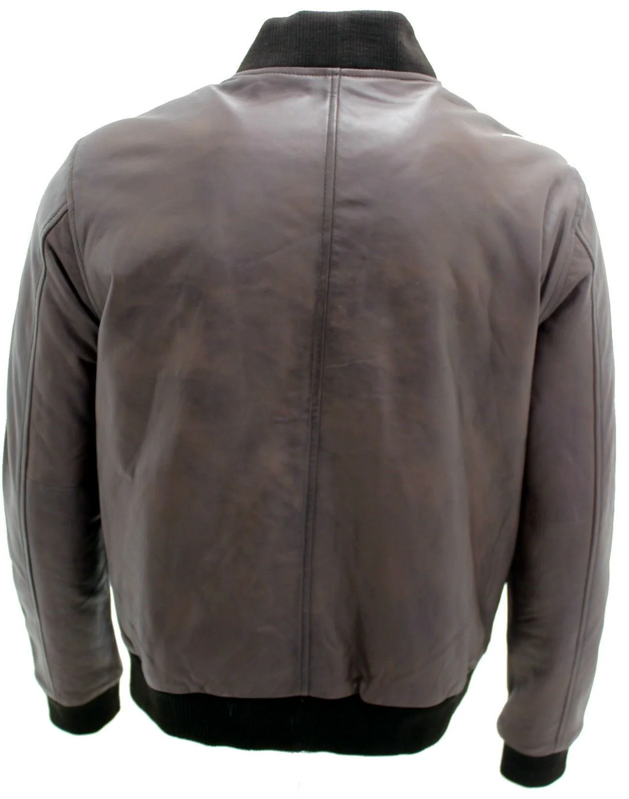 Mens Varsity Leather Bomber Jacket-Camelford - Image 9