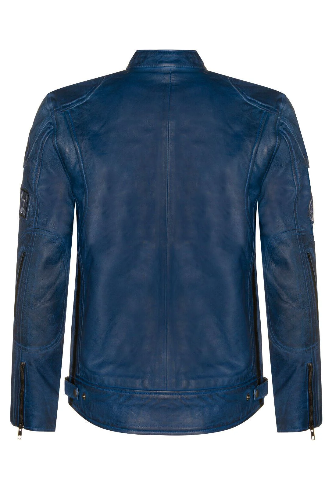 Mens Versatile Leather Biker Jacket-Stone - Image 16