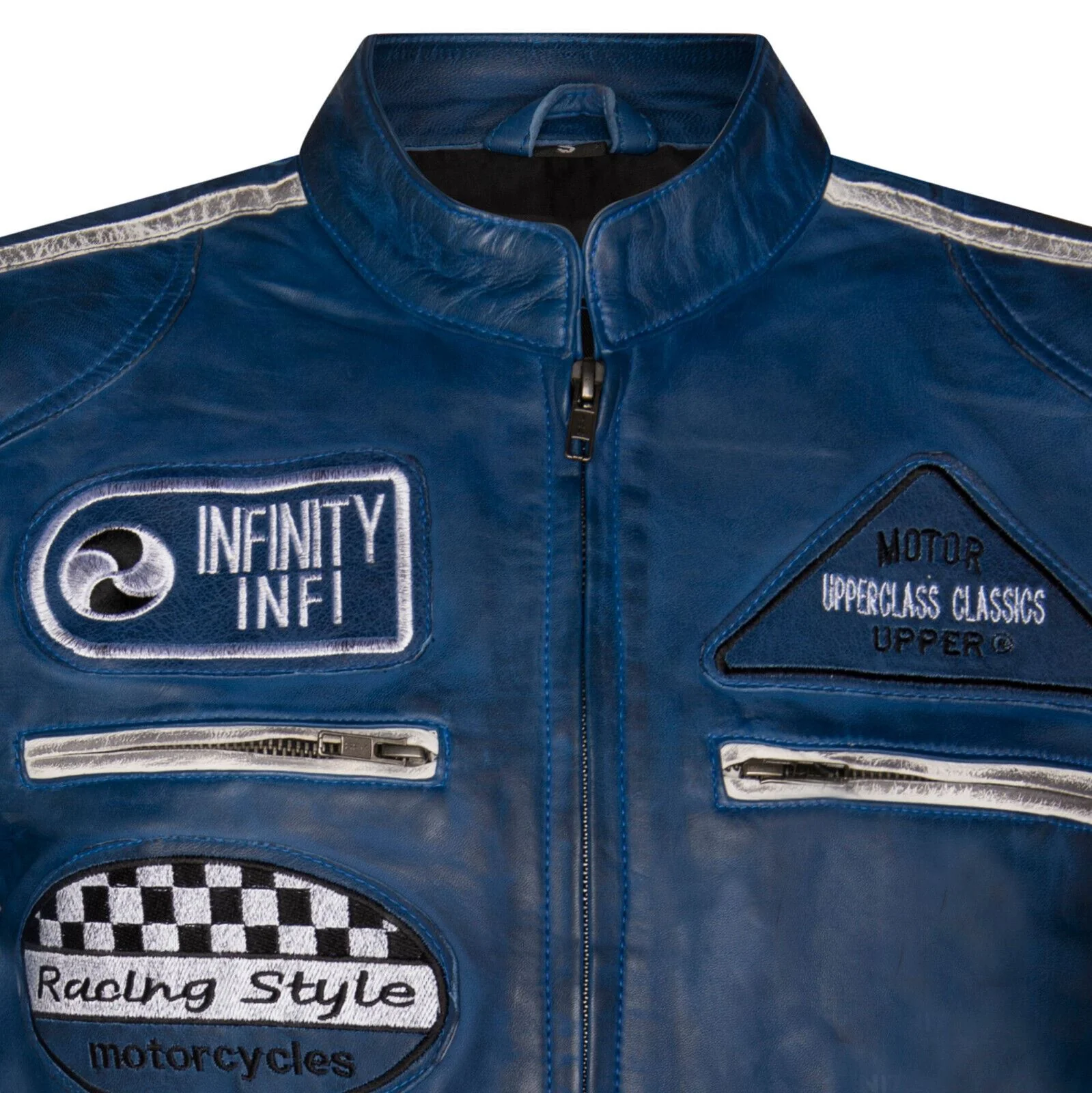 Mens Versatile Leather Biker Jacket-Stone - Image 17