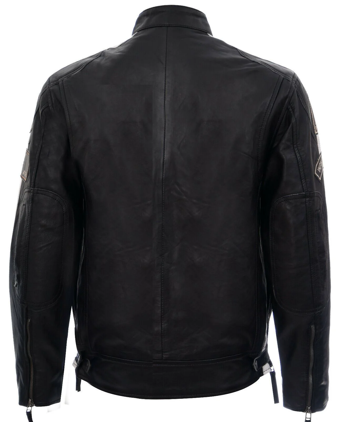 Mens Versatile Leather Biker Jacket-Stone - Image 24