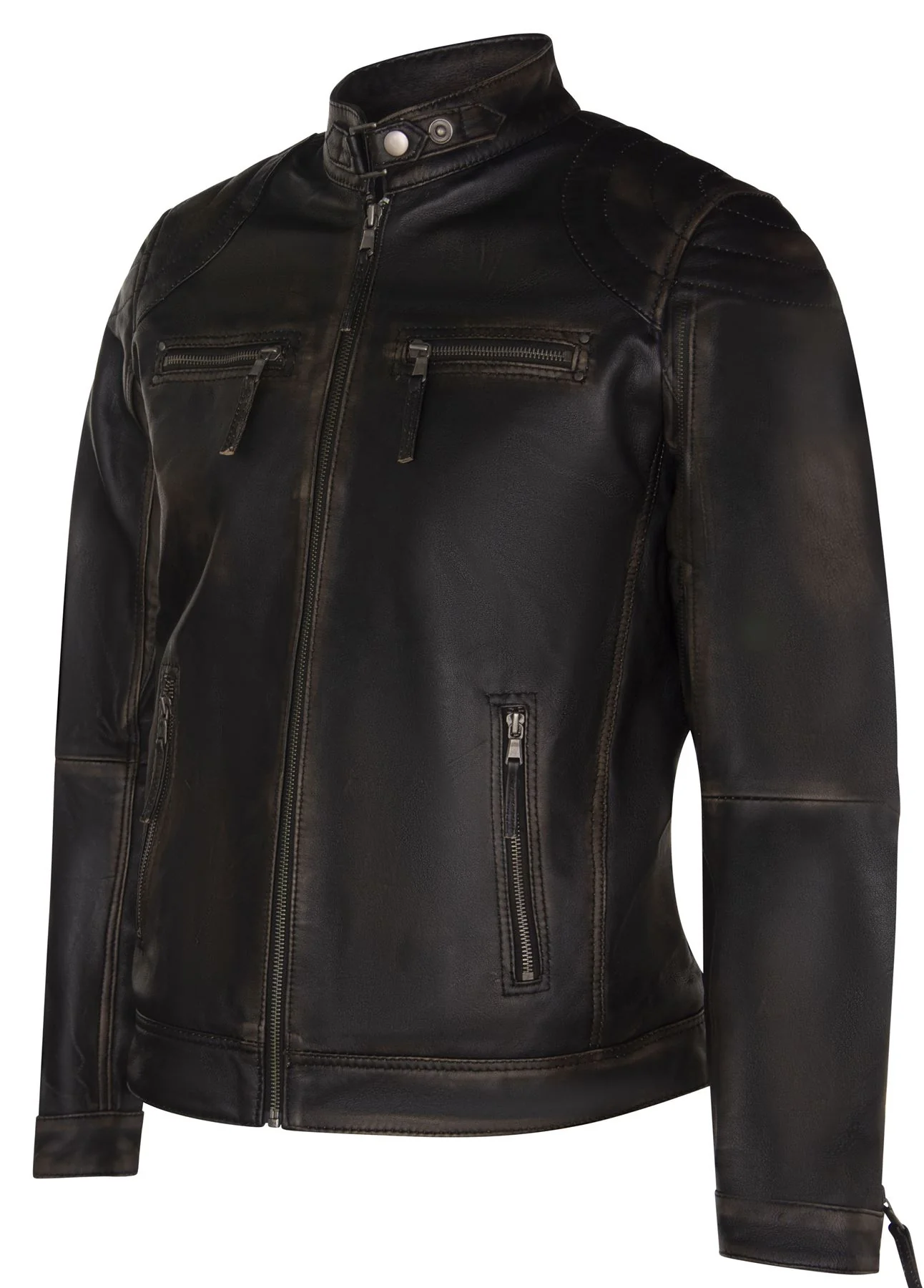 Mens Versatile Moto Leather Biker Jacket-Stapleford - Image 2