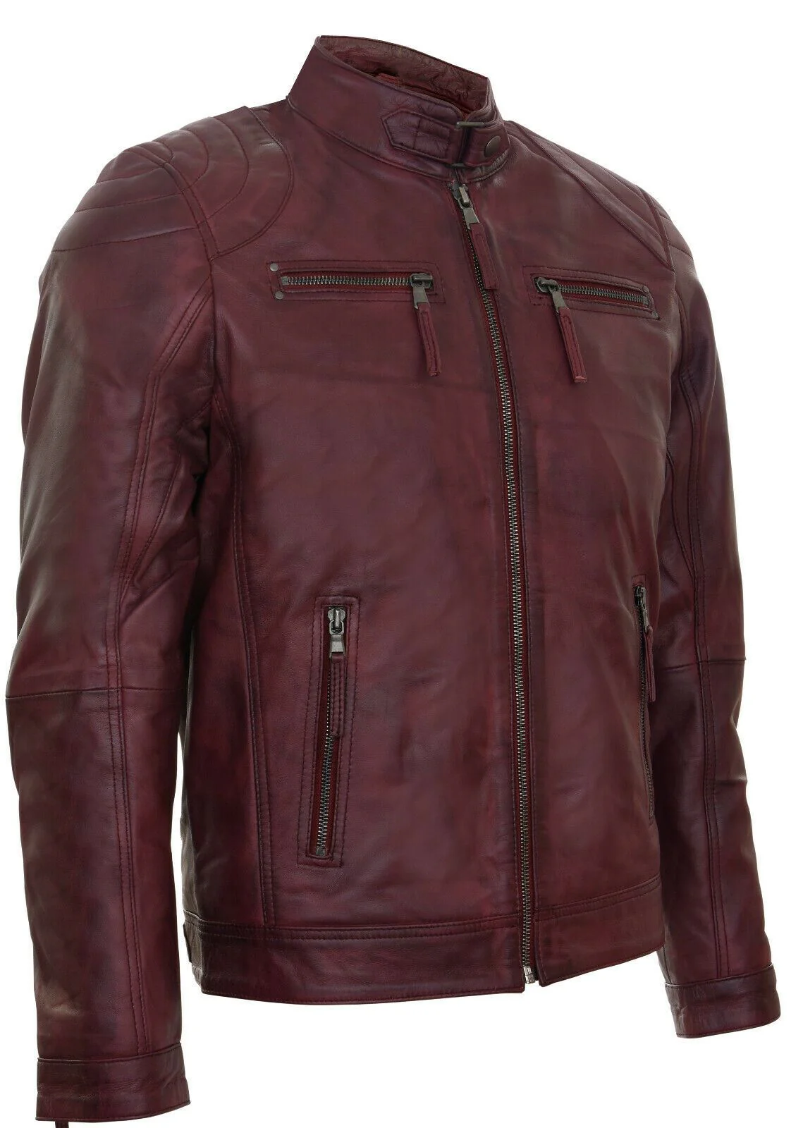 Mens Versatile Moto Leather Biker Jacket-Stapleford - Image 22