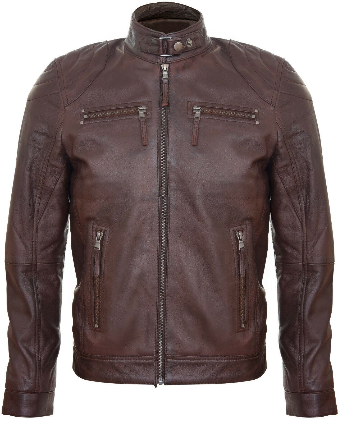 Mens Versatile Moto Leather Biker Jacket-Stapleford - Image 9