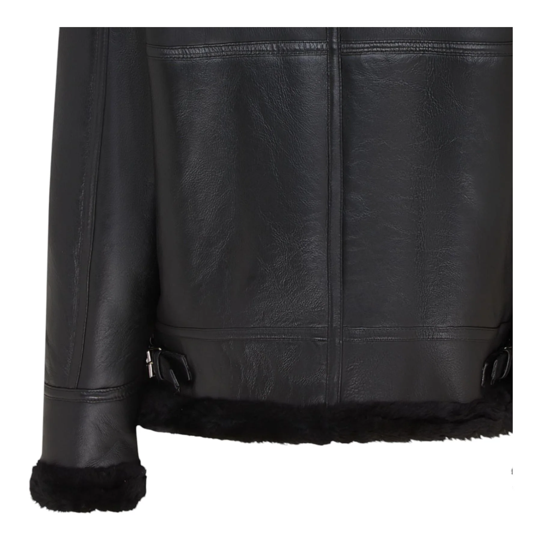 Mens Warm Sheepskin Aviator Zip-Up Flight Jacket-Harrogate - Image 16