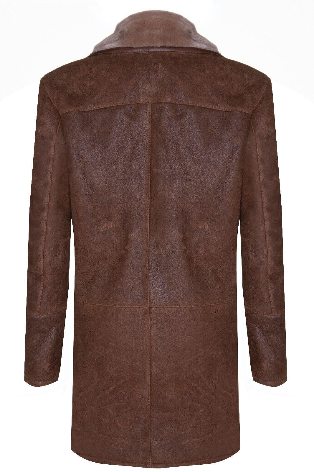 Mens Warm Sheepskin Leather Overcoat-Ilford - Image 13