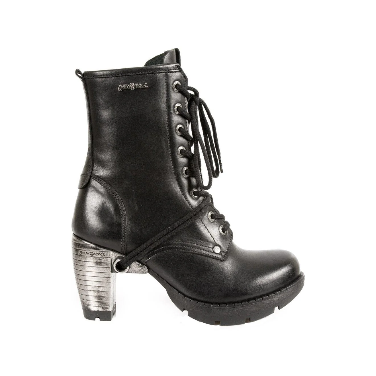 New Rock Ladies Black Leather Gothic Trail Boots- TR001-S1 - Image 3