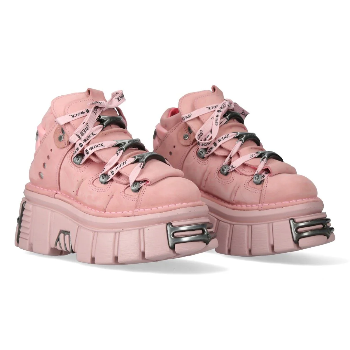 New Rock M-106-C153 Pink Tower Platform Gothic Punk Ankle Boots - Image 3