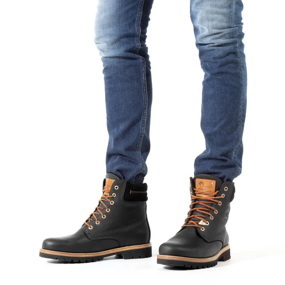 Panama Jack 03 C27 Mens Boots Black Waterproof Leather Laces Hiking Ankle Chukka - Image 5