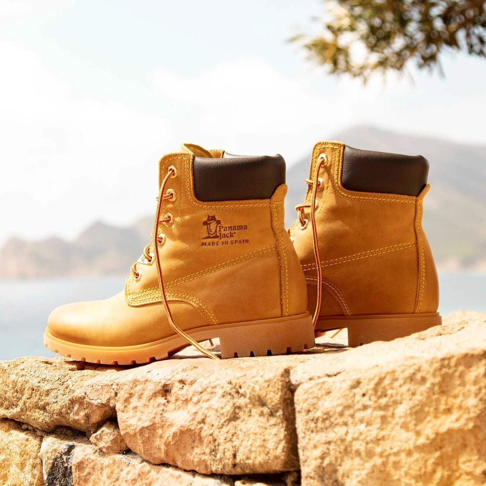 Panama Jack Womens 03 B1 Tan Boots Waterproof Leather Laces Hiking Ankle Chukka - Image 4