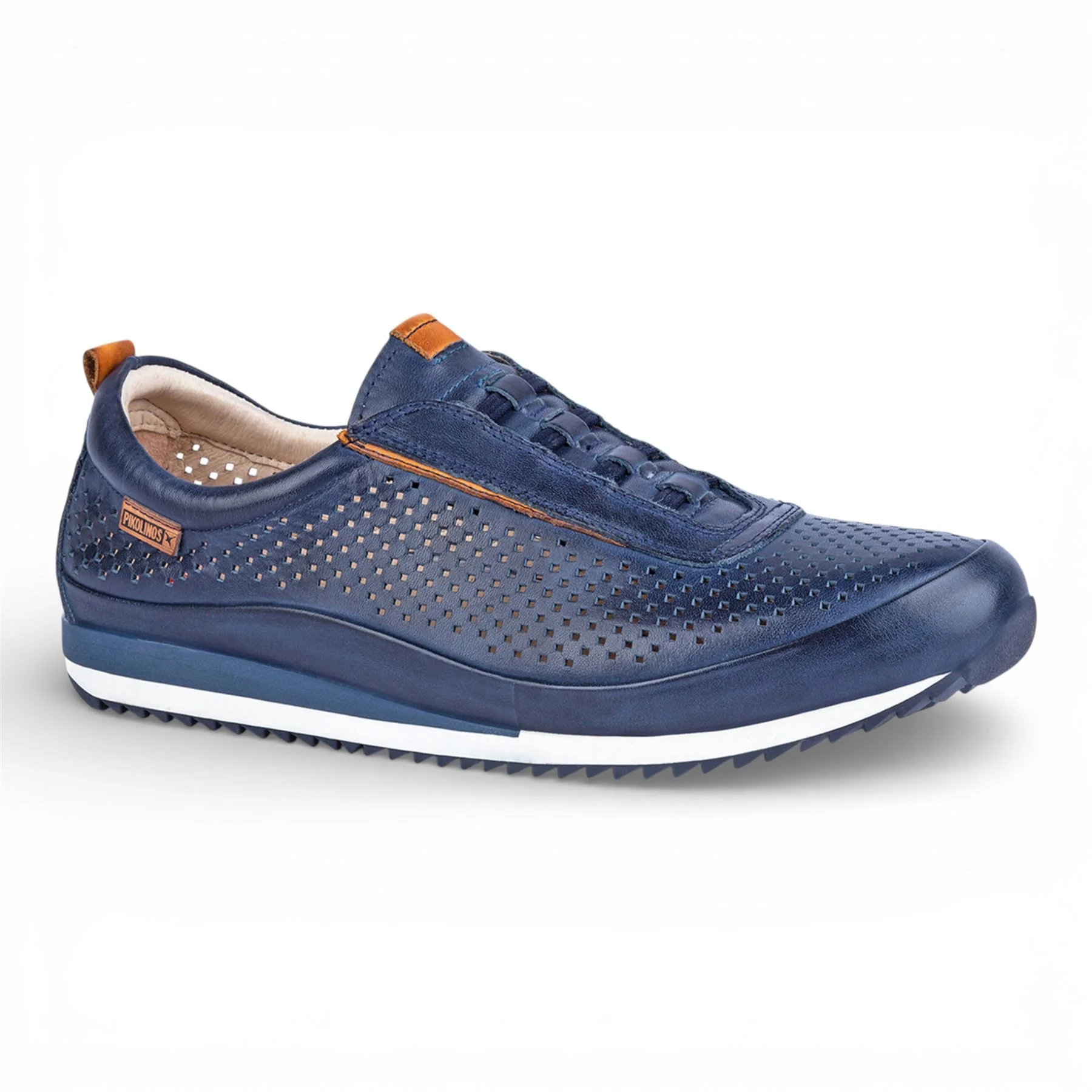 Pikolinos Men's Blue Leather Elastic Slip-on Sneaker Trainers Shoes - Liverpool - Image 3