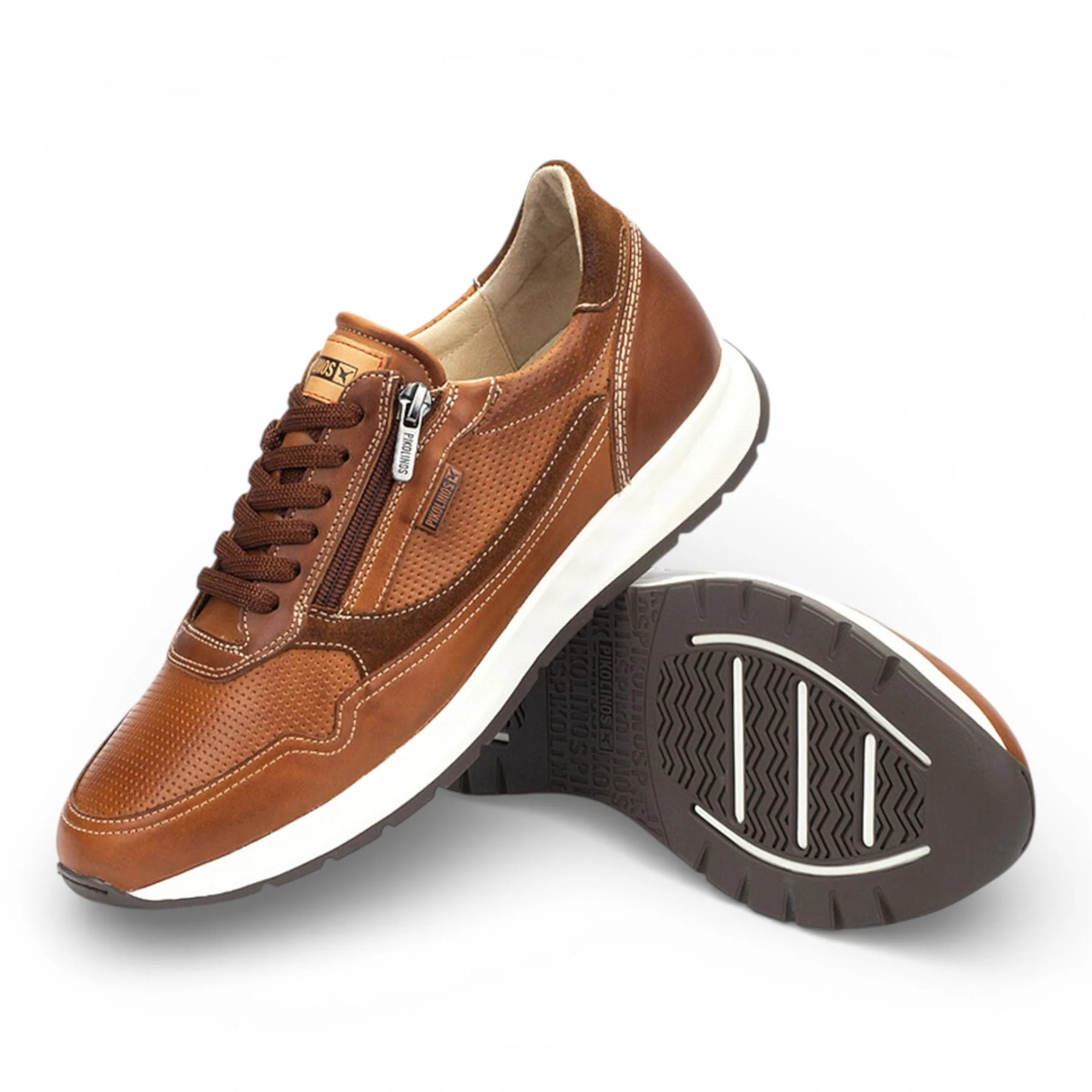 Pikolinos Men's Brown Leather Easy Wear Sneaker Trainers Shoes - Getafe - Image 7