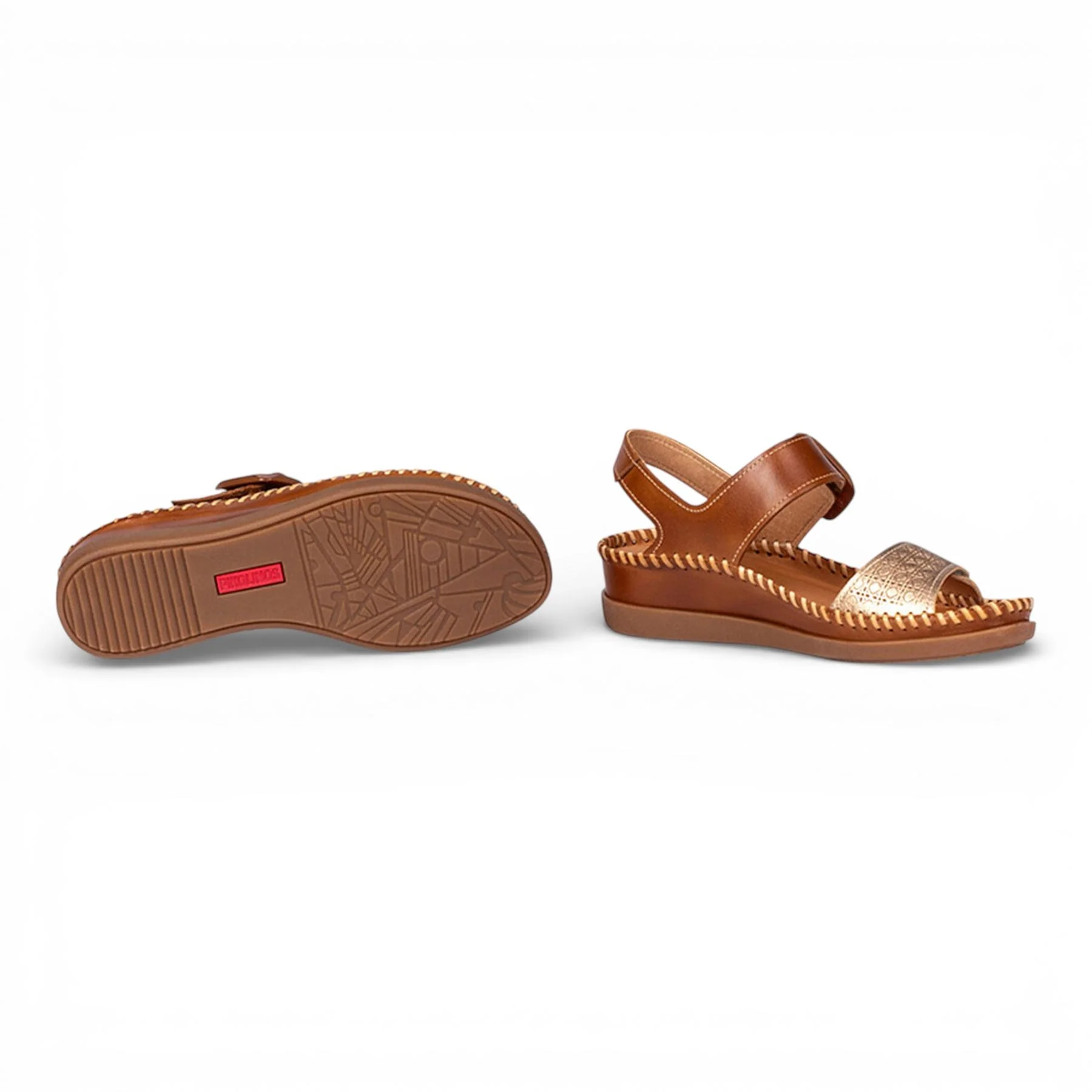 Pikolinos Women's Brown Leather Lightweight Summer Wedge Sandals - Cadaques - Image 7